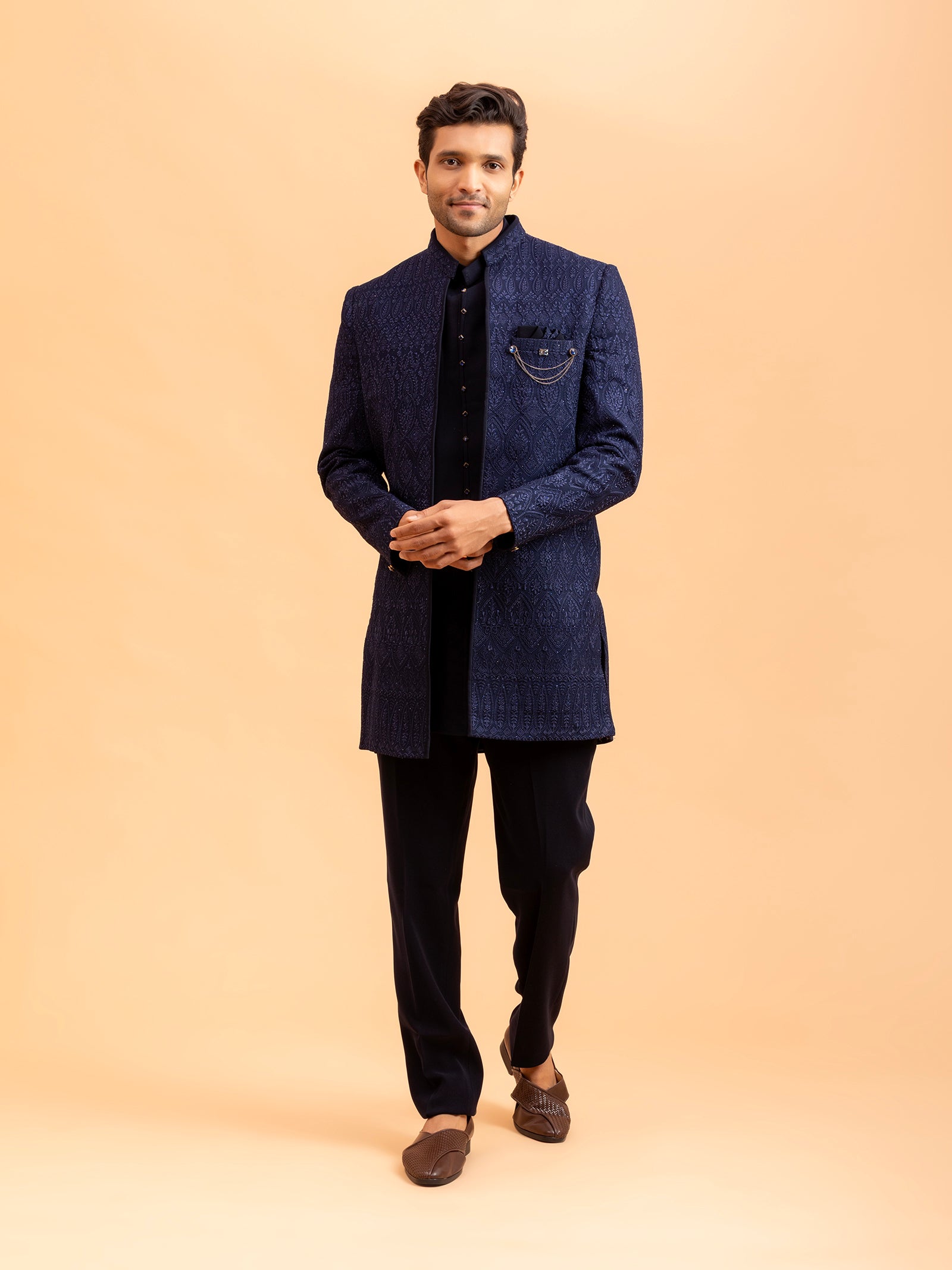 Midnight Royal Embellished Indo-Western Set
