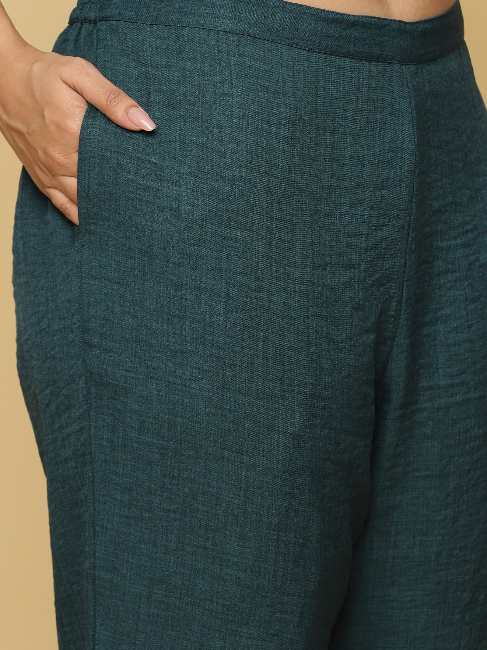 Deep Teal Mandarin Co-ord Set