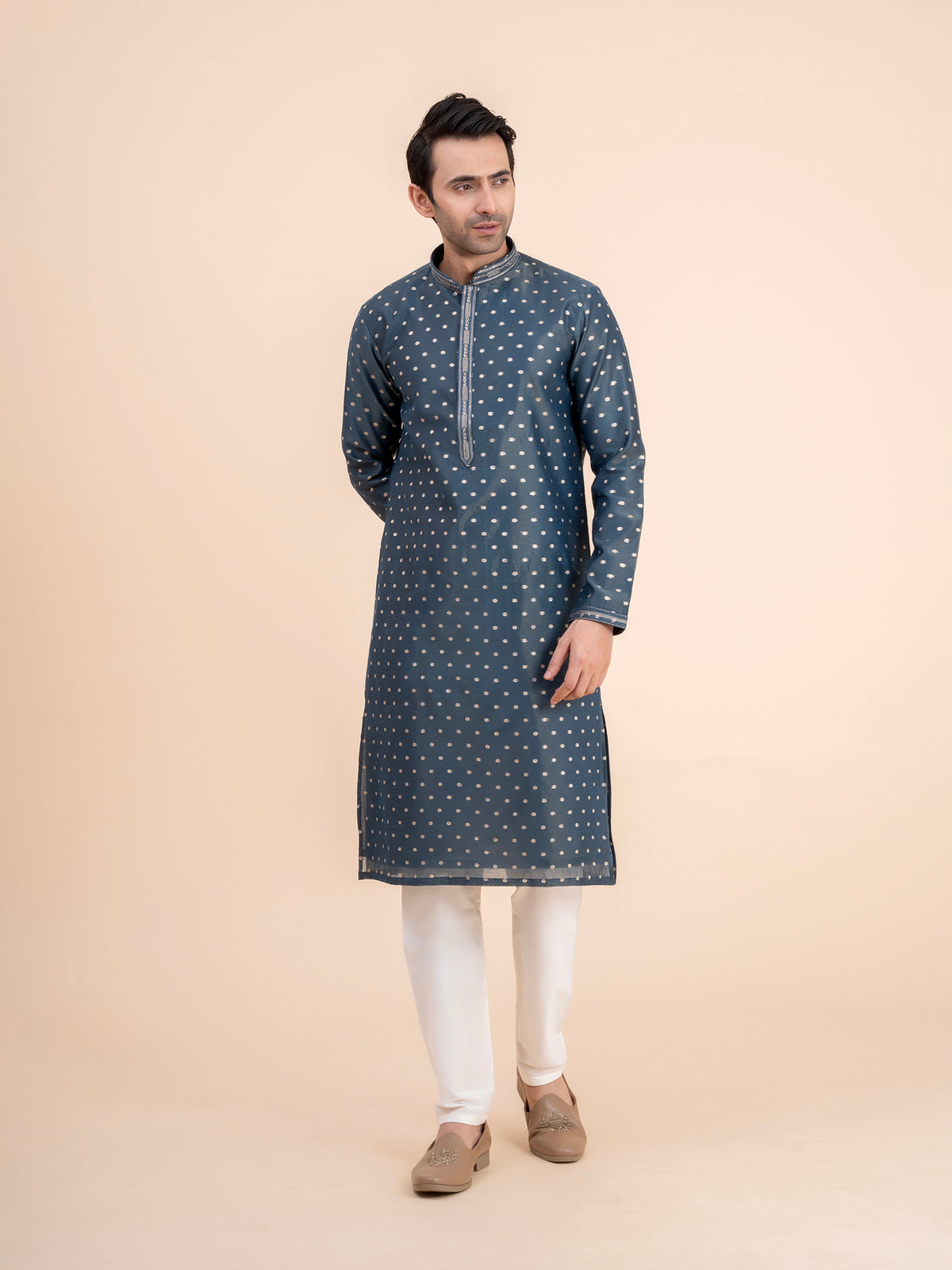Steel Blue Kurta Set