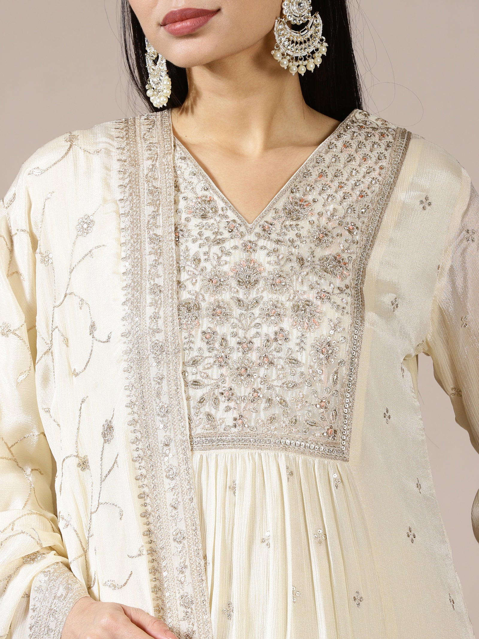 Ivory Embroidered Kurta Set
