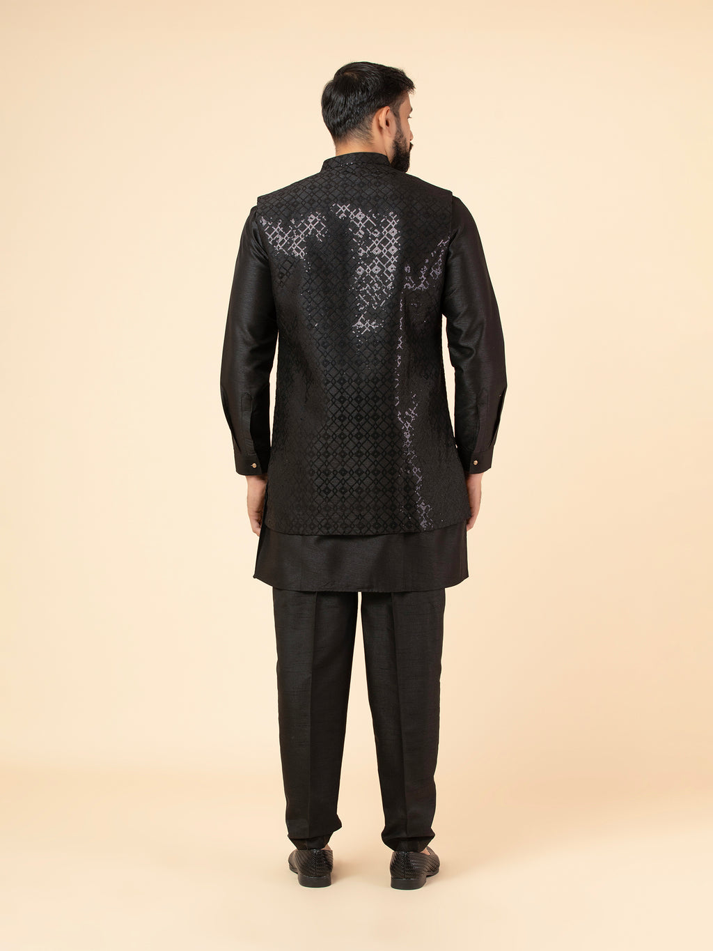 Onyx Pixel-Sequin Jacket Set