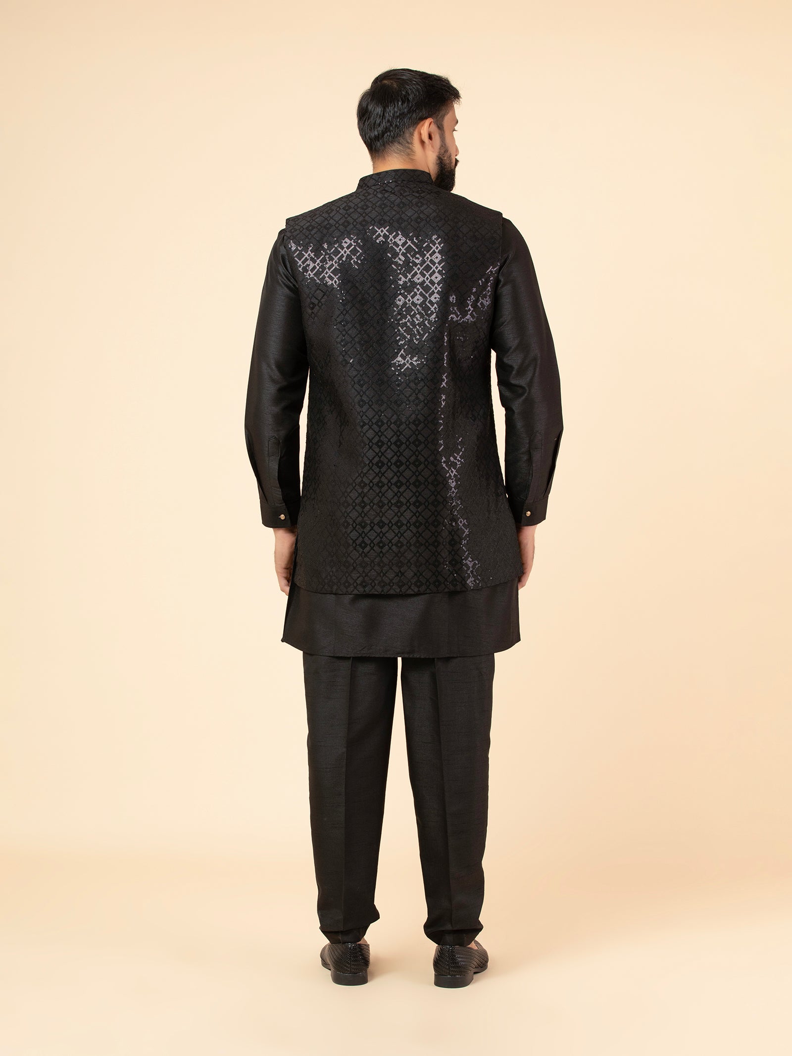 Onyx Pixel-Sequin Jacket Set