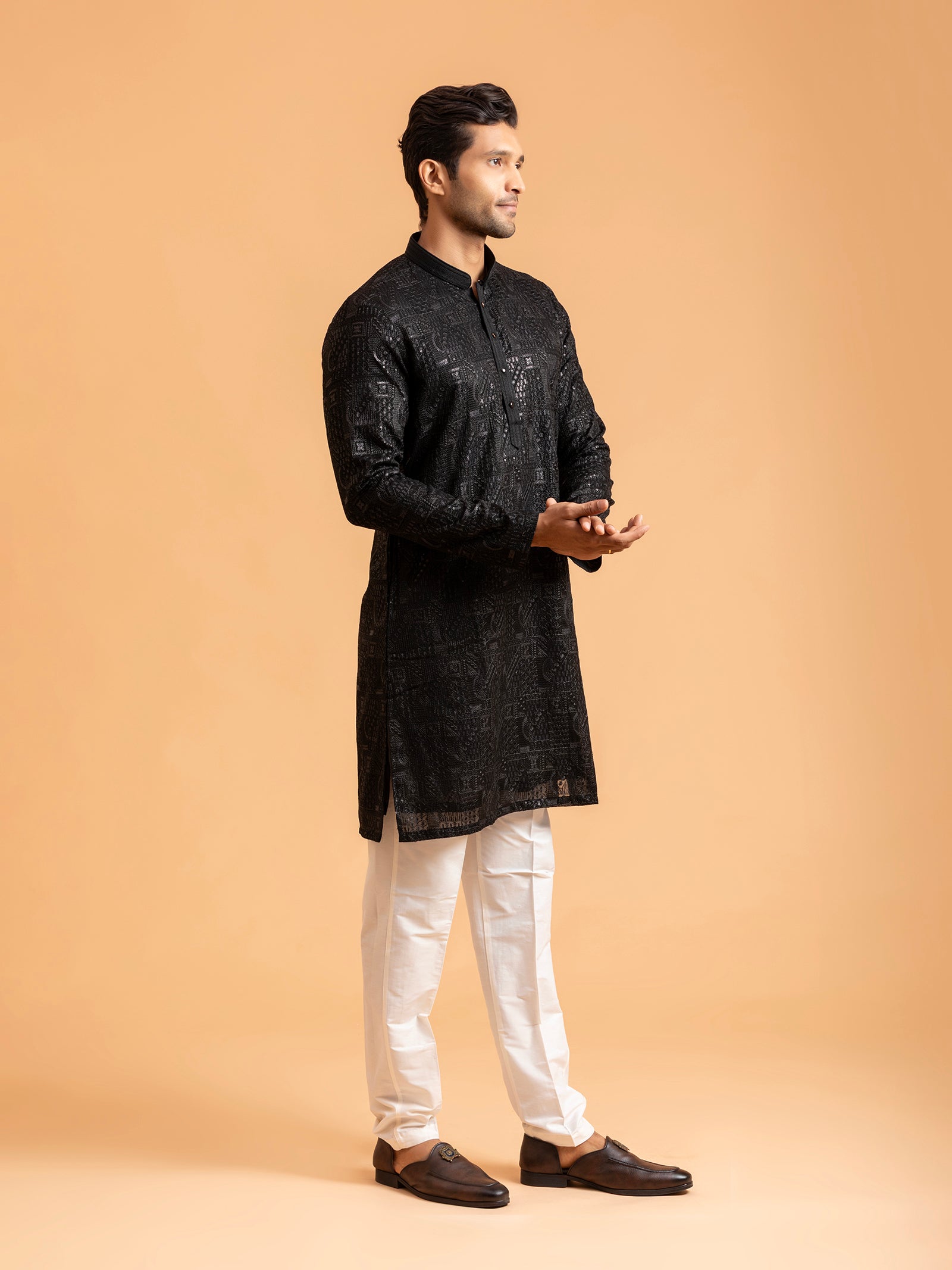 Obsidian Ink Placket Kurta Set