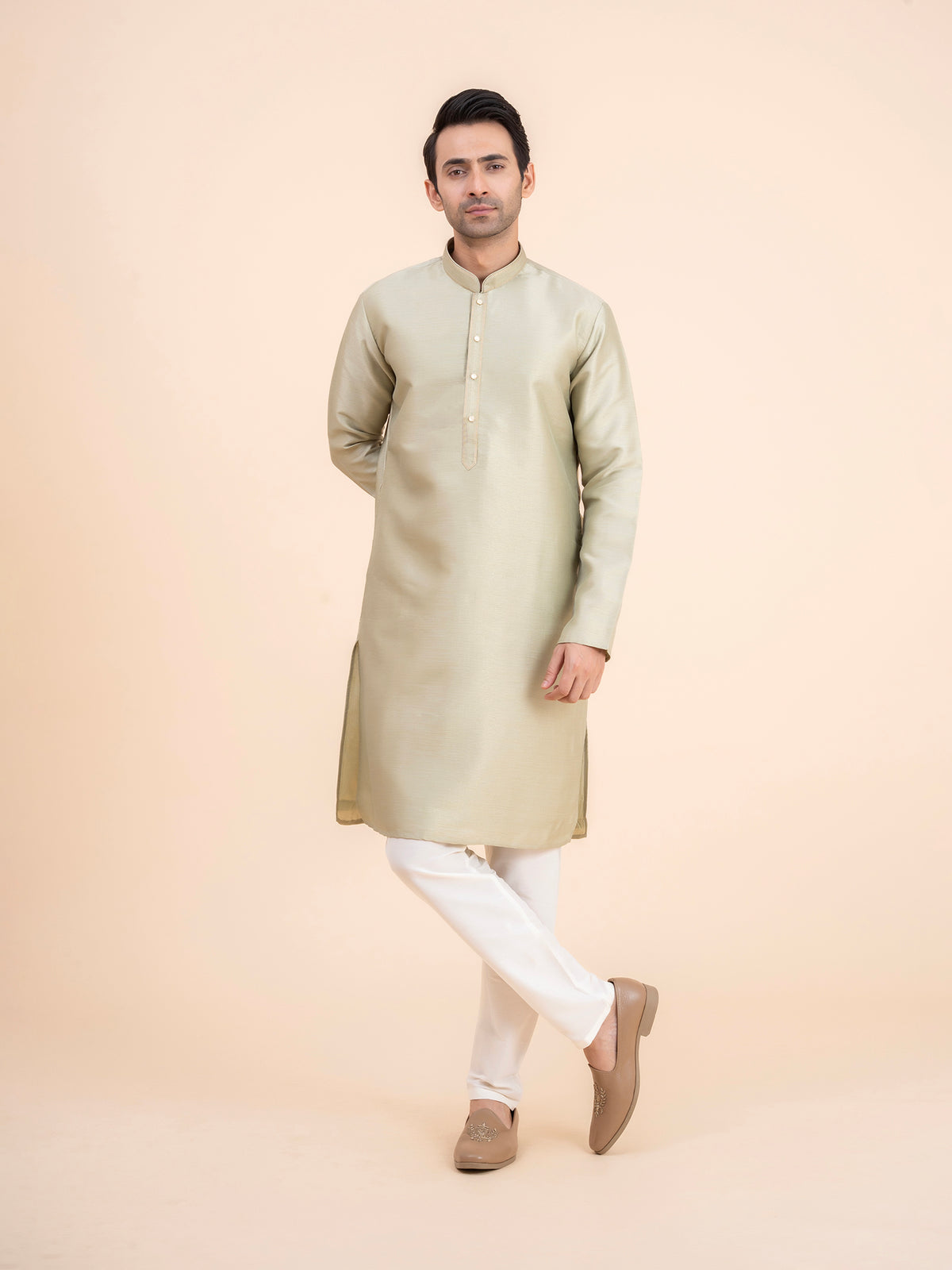 Sage Green Solid Kurta Set