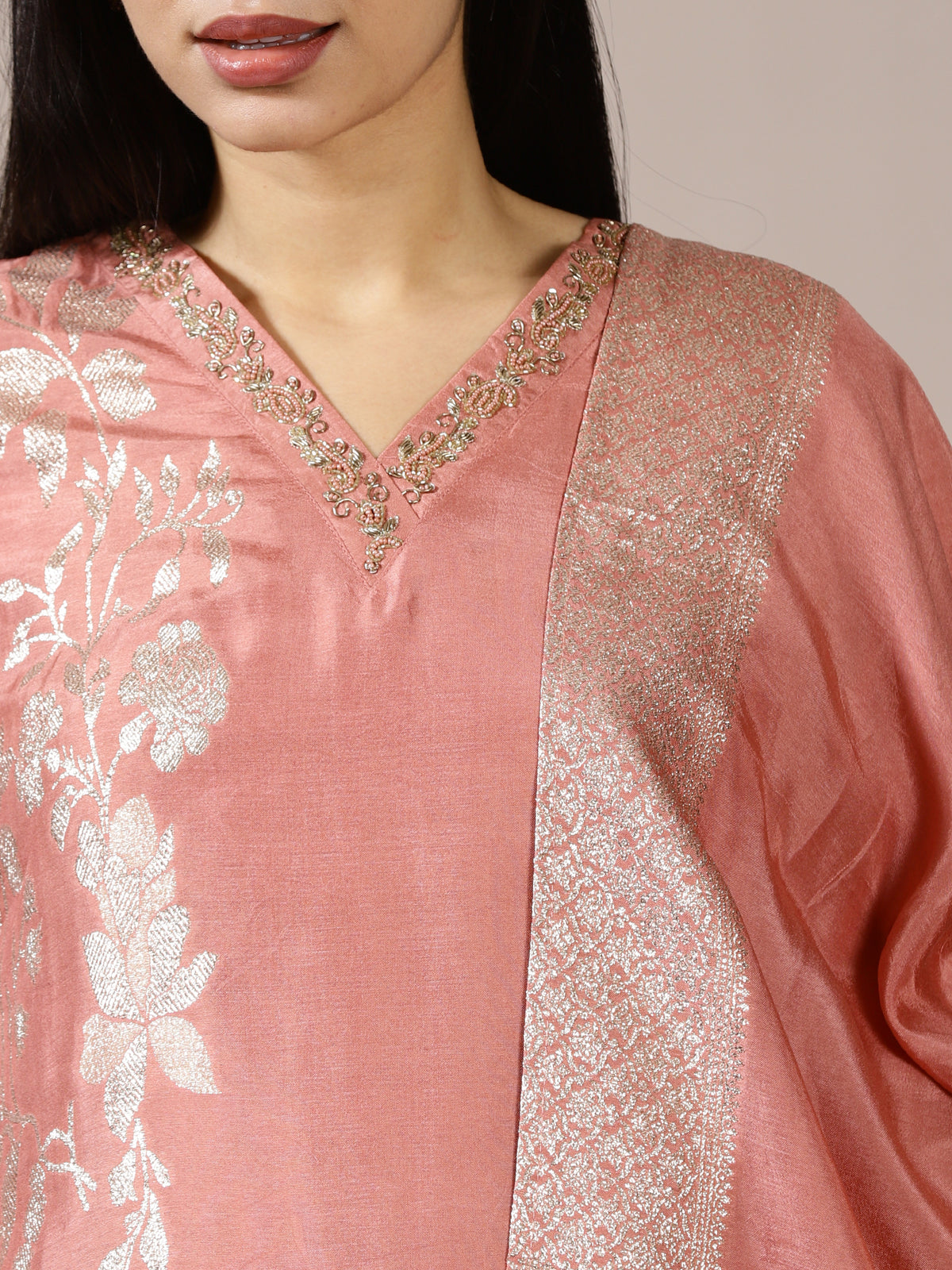 Rose Gold Floral Suit Set