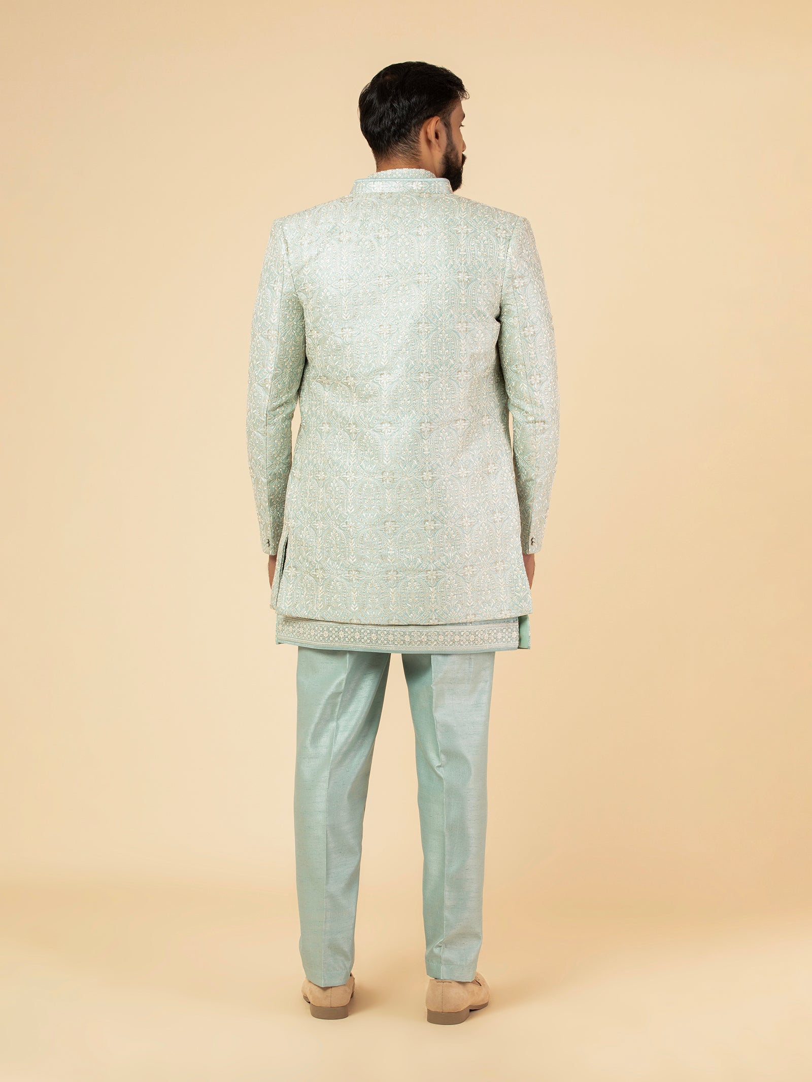 Seafoam Filigree Indowestern Set