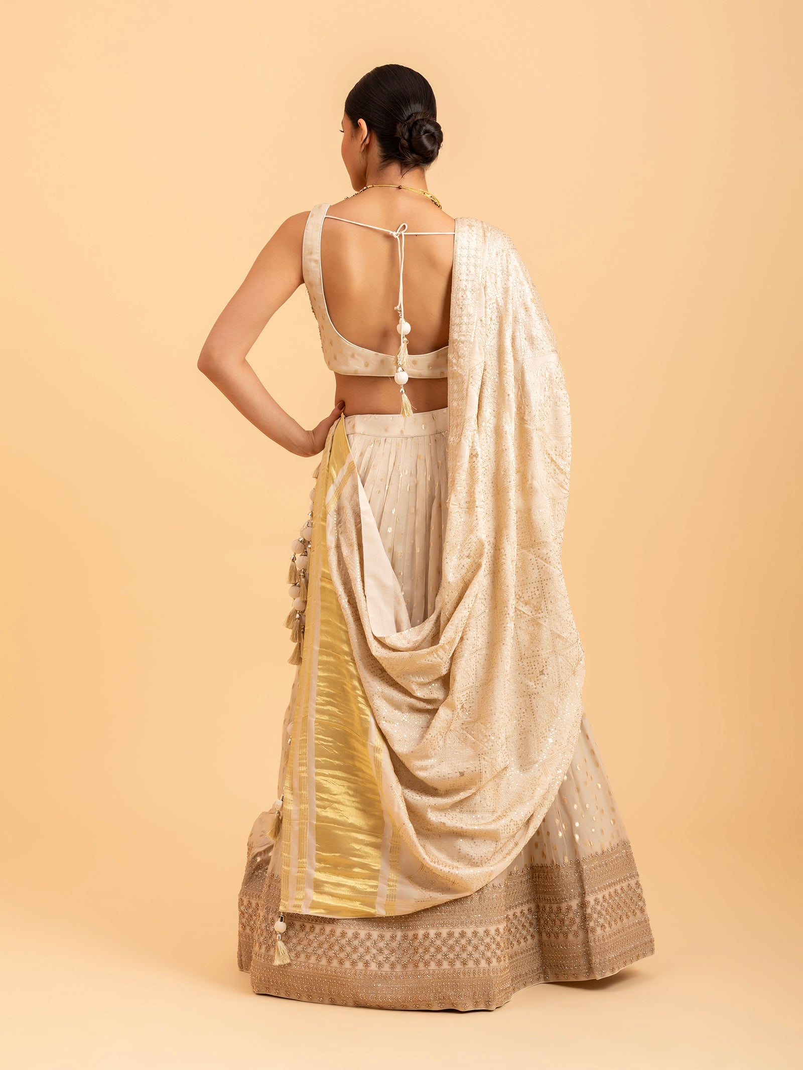 Ivory Radiance Mukaish Lehenga