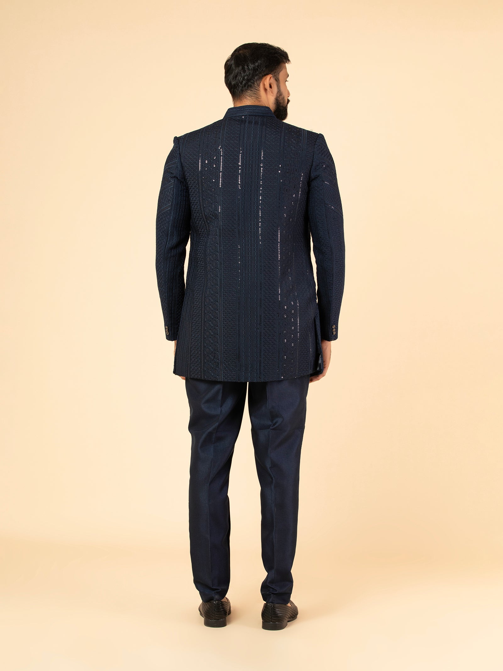 Navy Obsidian Indowestern Set