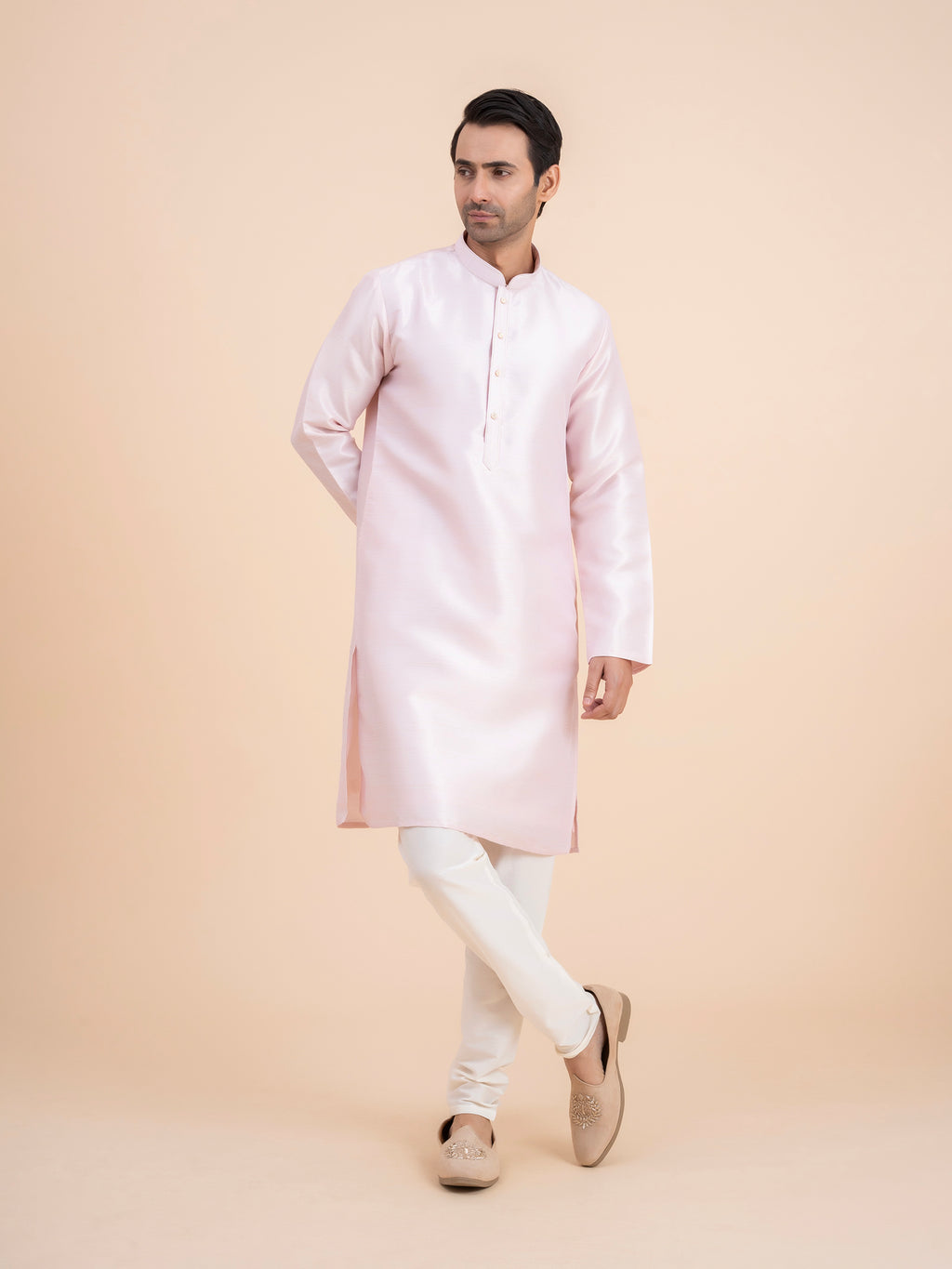 Soft Pink Solid Kurta Set