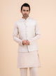Off-White Embroidered Nehru Jacket