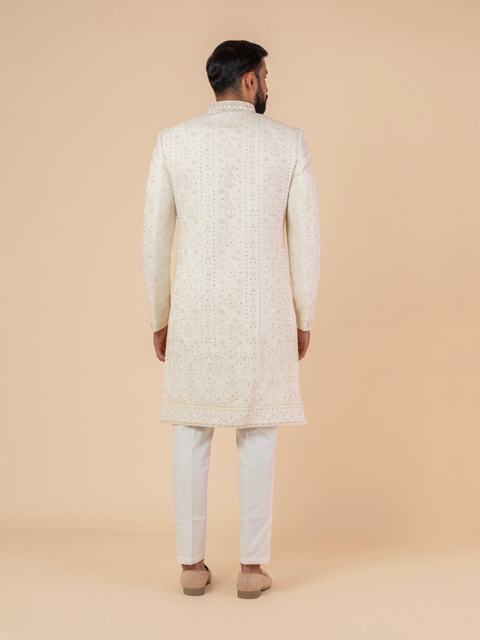 Ivory Filigree Work Sherwani