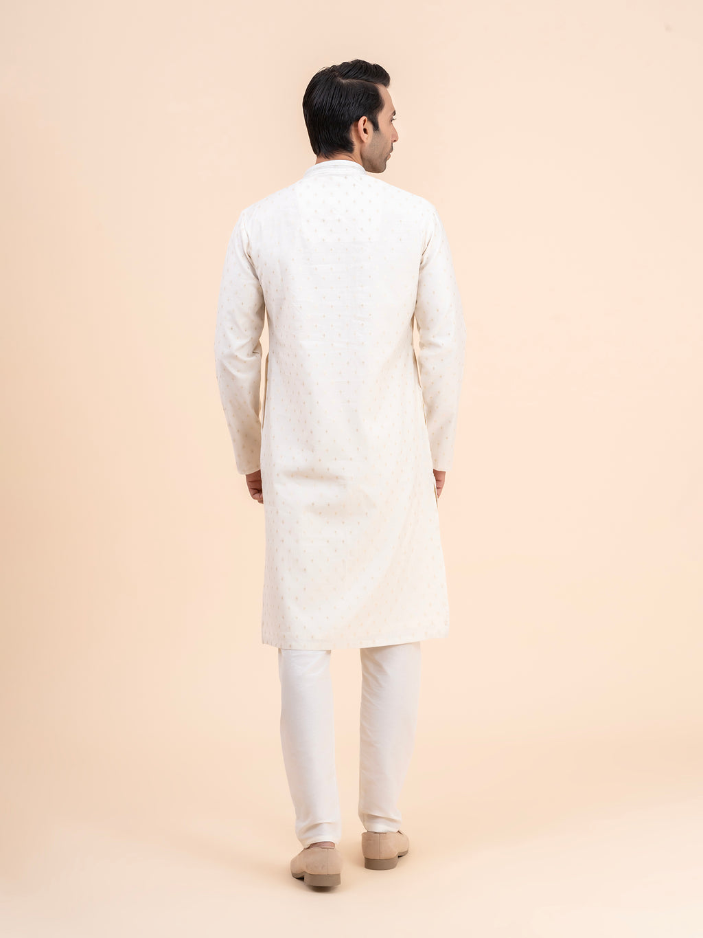 Off-White Spaced Motif Kurta Set