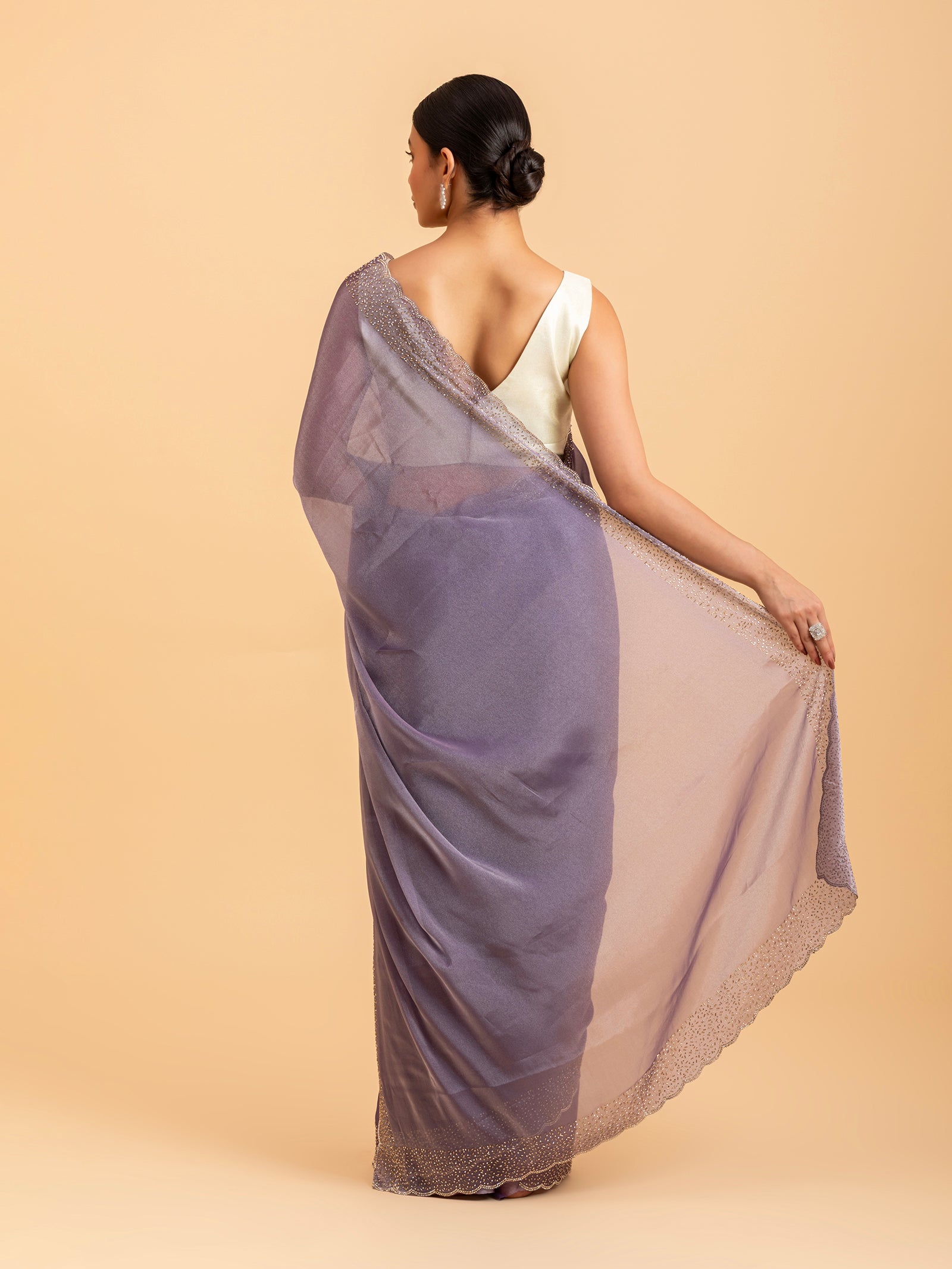 Celestial Lilac Shimmer Saree