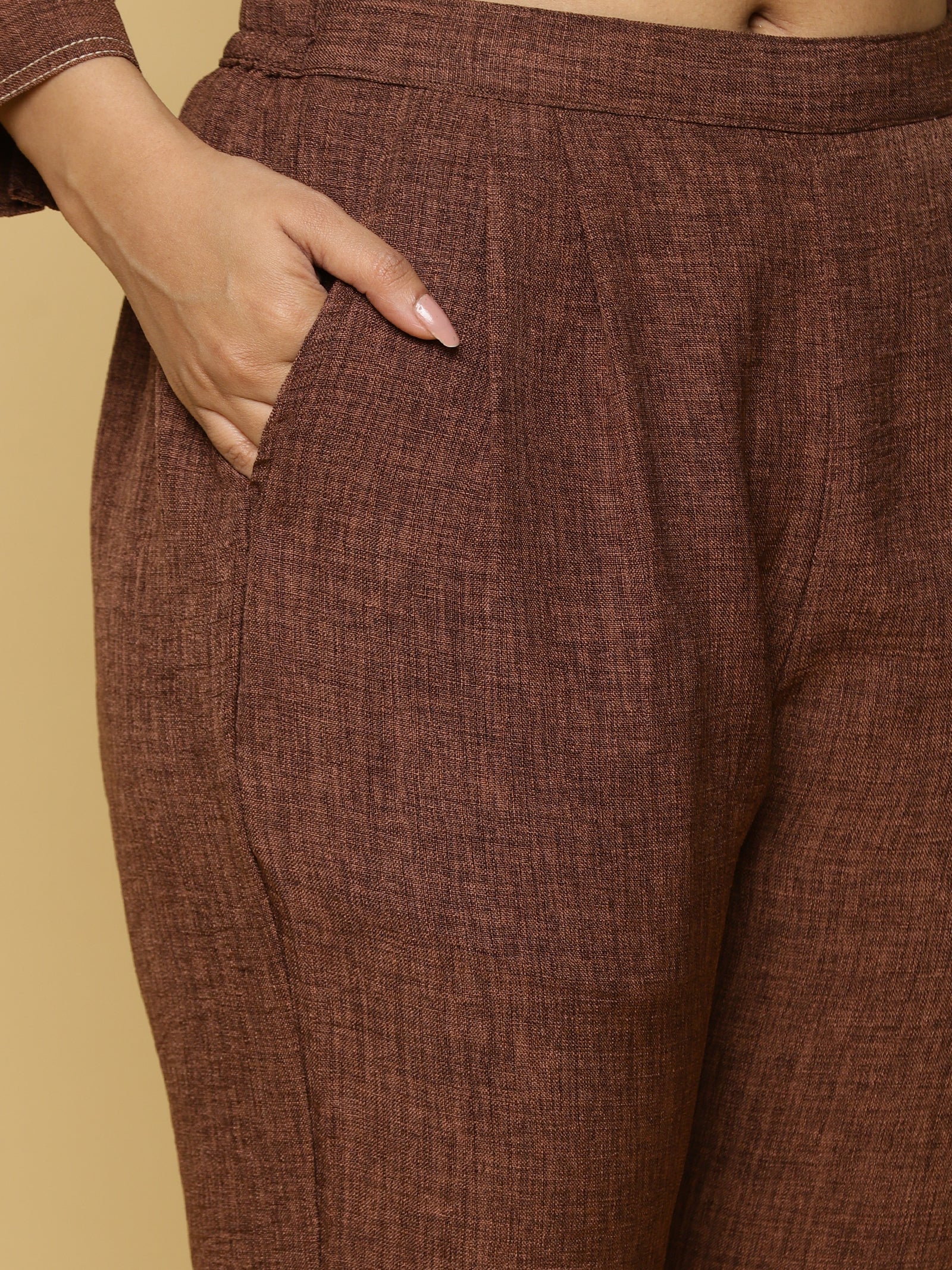 Brown Embroidered Co-ord Set