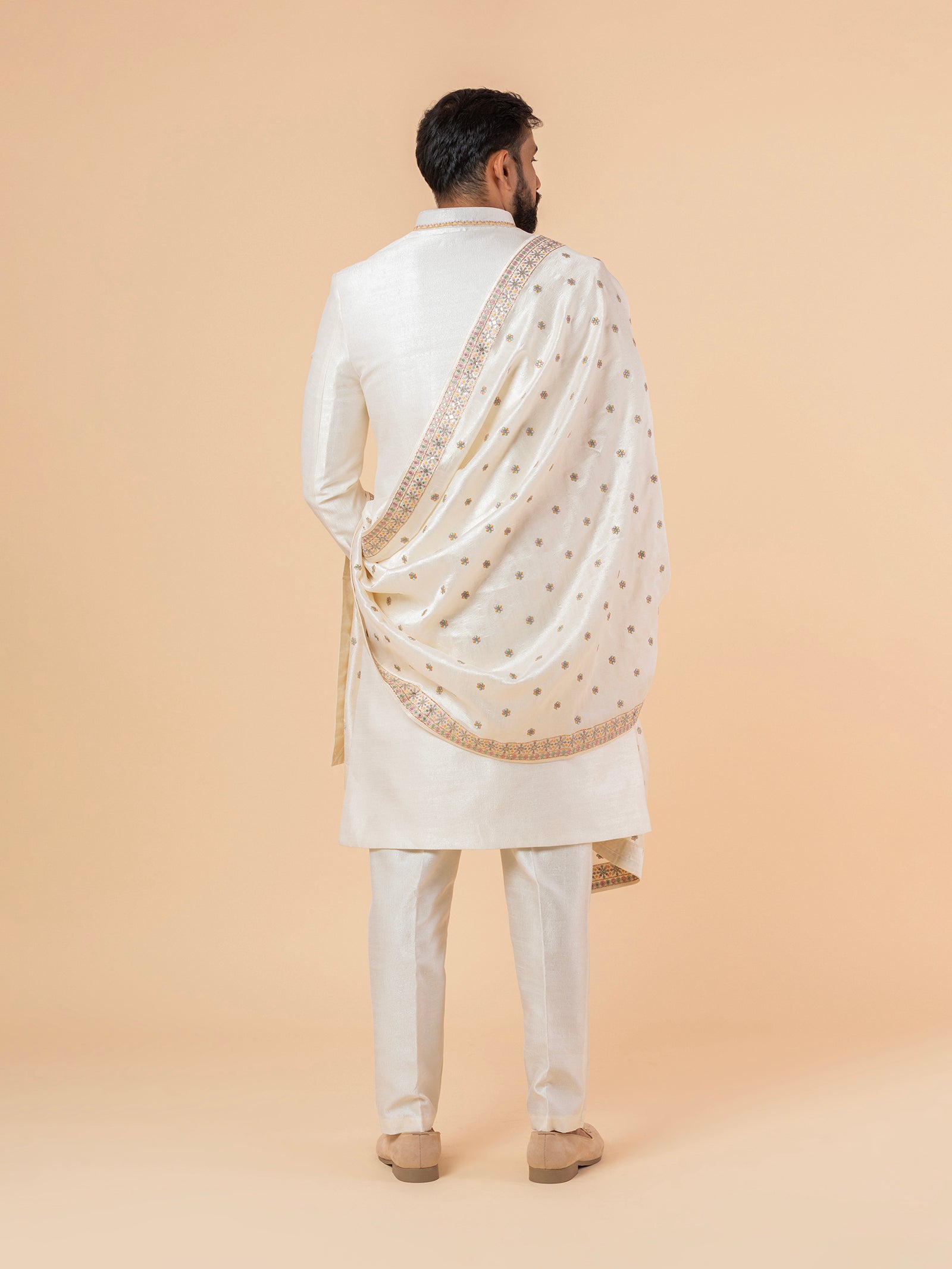 Pearl Allover-Embroidered Sherwani