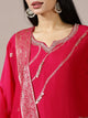 Magenta Solid Kurta Set with Contemporary Silver Sequin Detailing