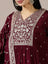 Maroon Embroidered Kurta Set