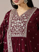 Maroon Embroidered Kurta Set