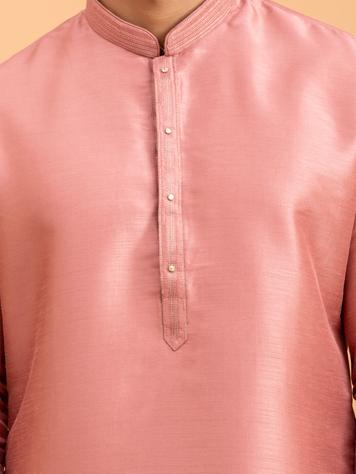 Rose Gold Silk Blend Kurta Set
