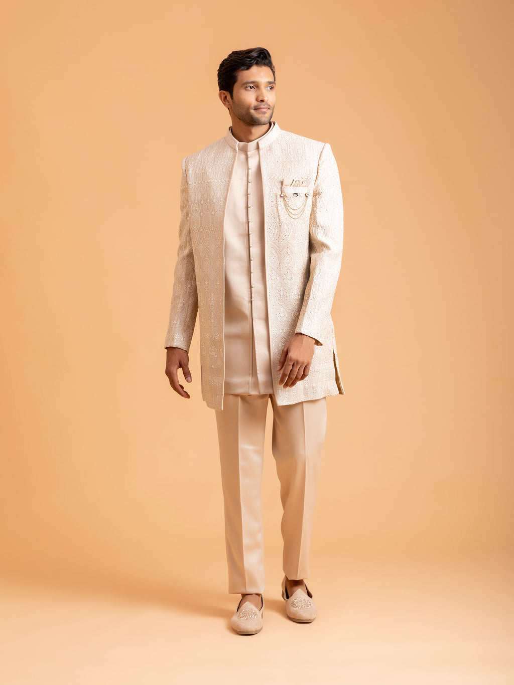 Ivory Serenity Embellished Indo-Western Set