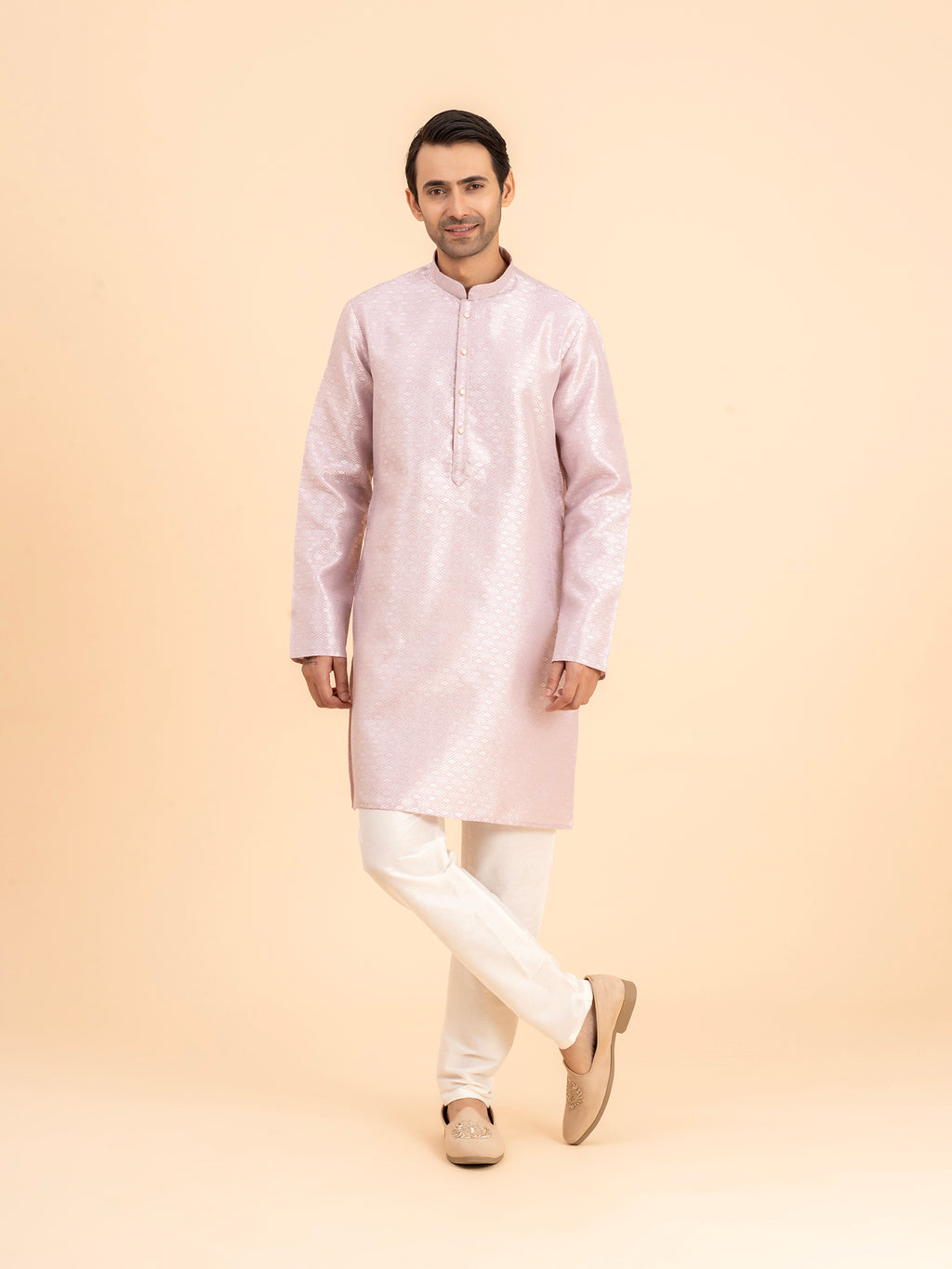 Rose Quartz Brocade Kurta Set