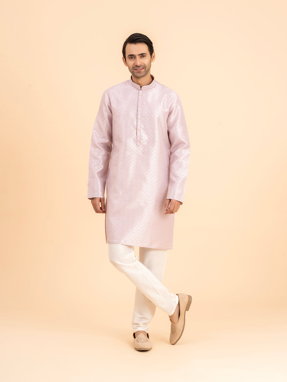 Rose Quartz Brocade Kurta Set