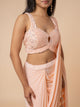 Peach Pre-draped Saree with Embellished Sweetheart Blouse