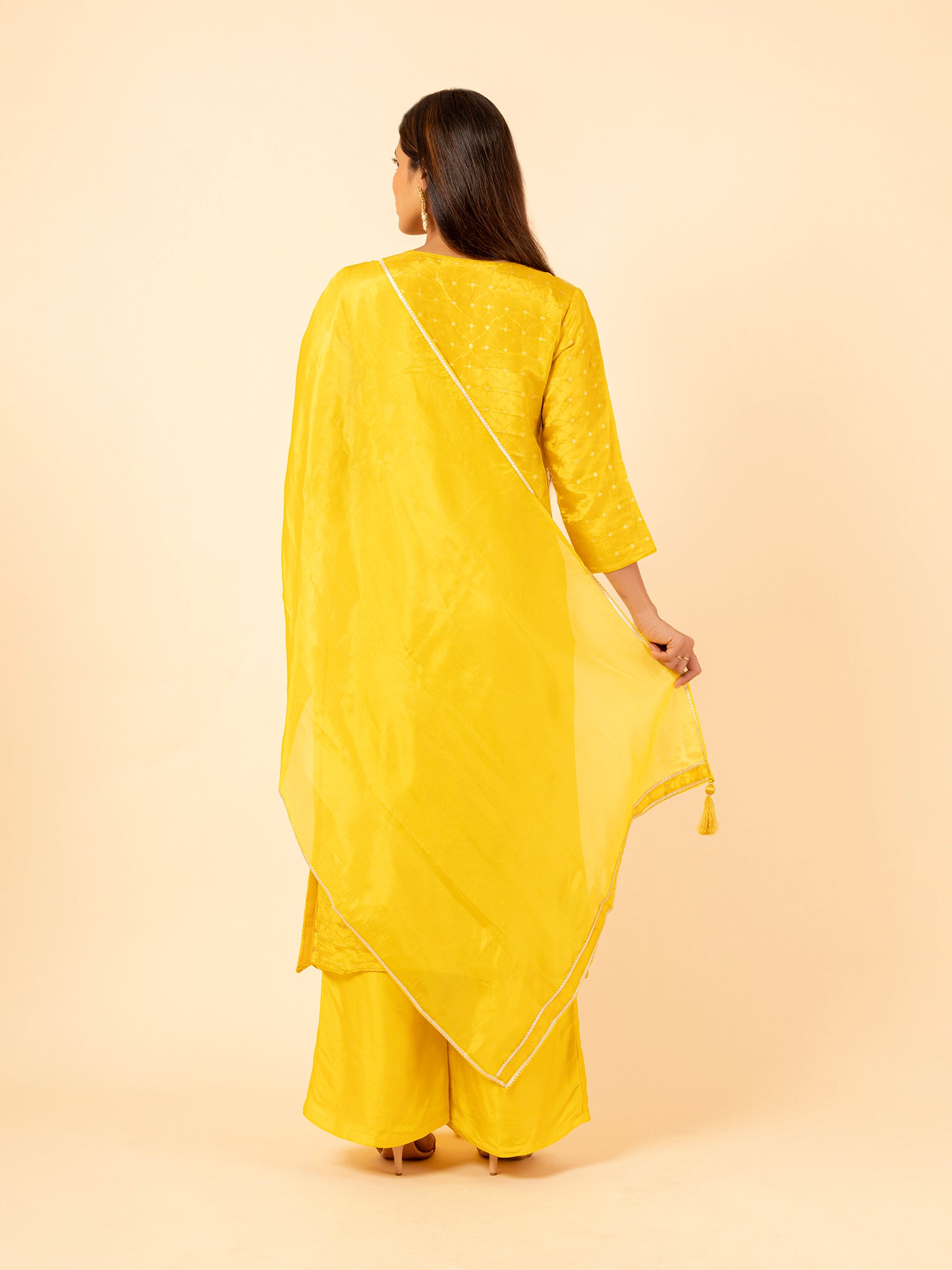 Vibrant Yellow Banarasi Suit Set