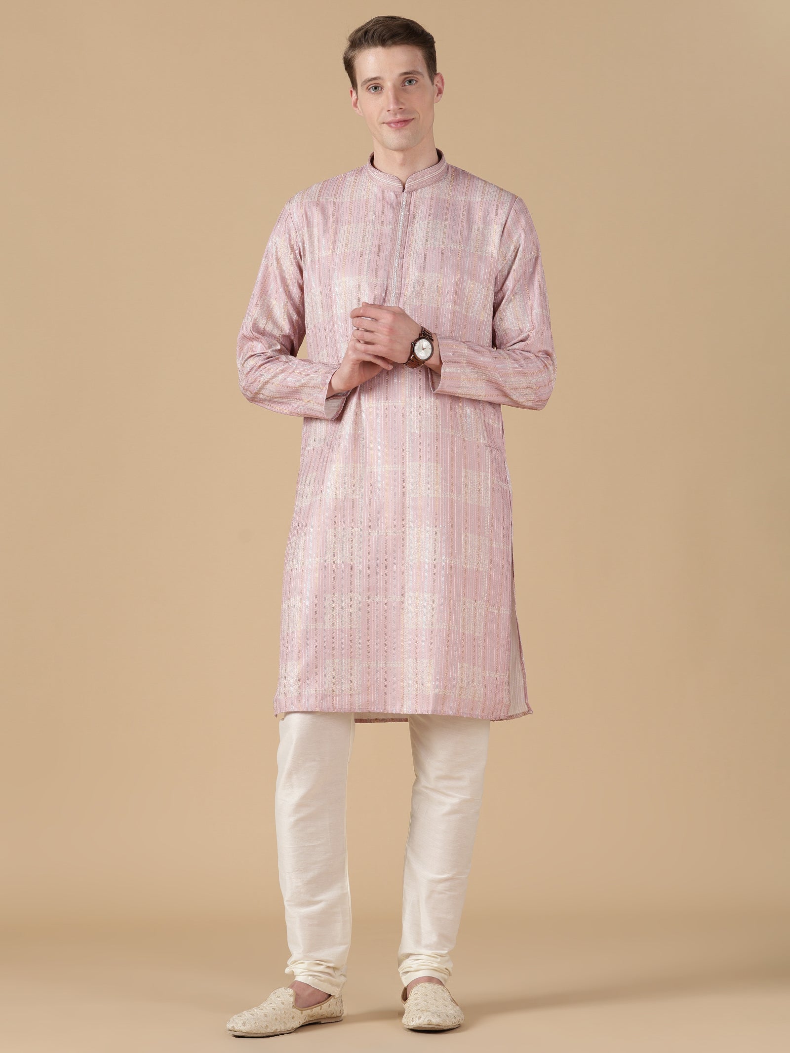 Lilac Glint Brocade Kurta Set