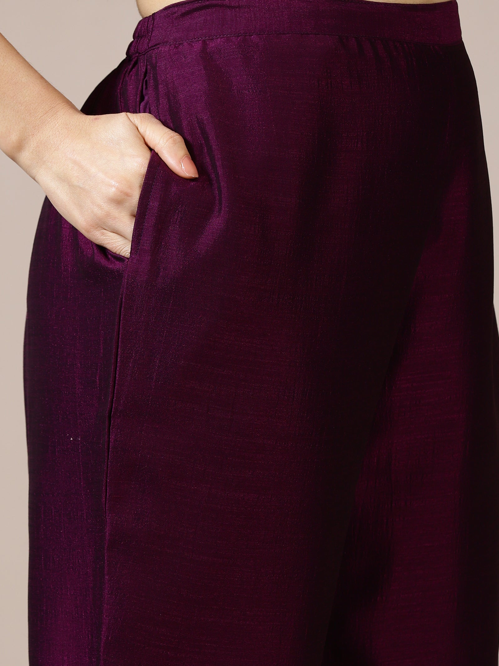 Deep Purple Gota Patti Anarkali Suit Set