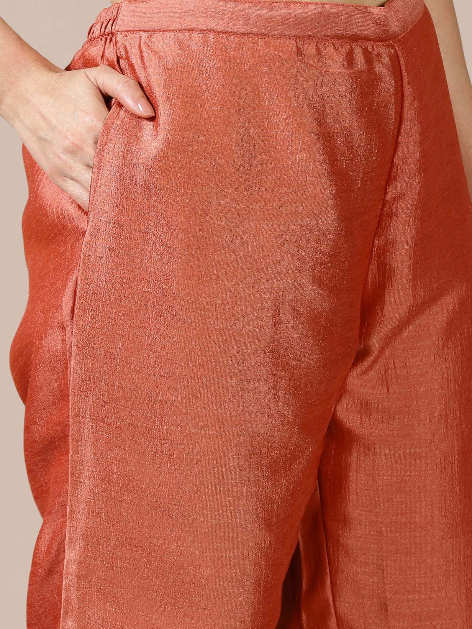 Coral Embroidered Suit Set