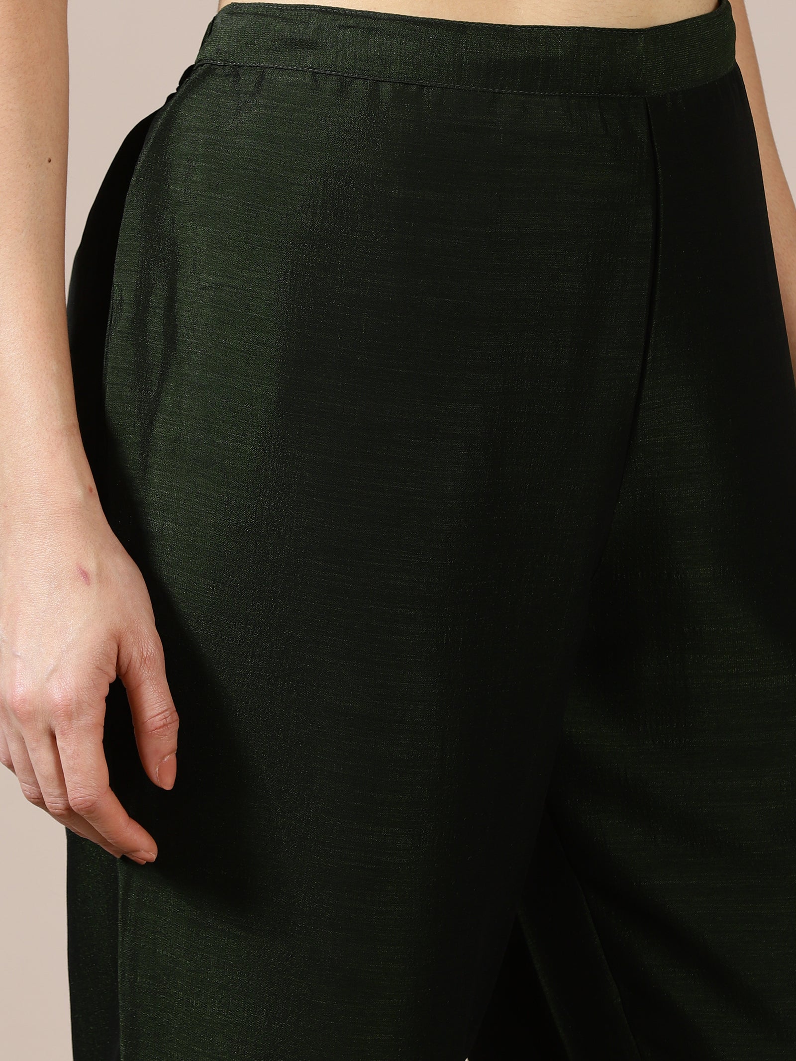 Emerald V-Neck Embellished Suit Set