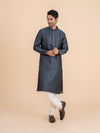 Charcoal Woven Kurta Set