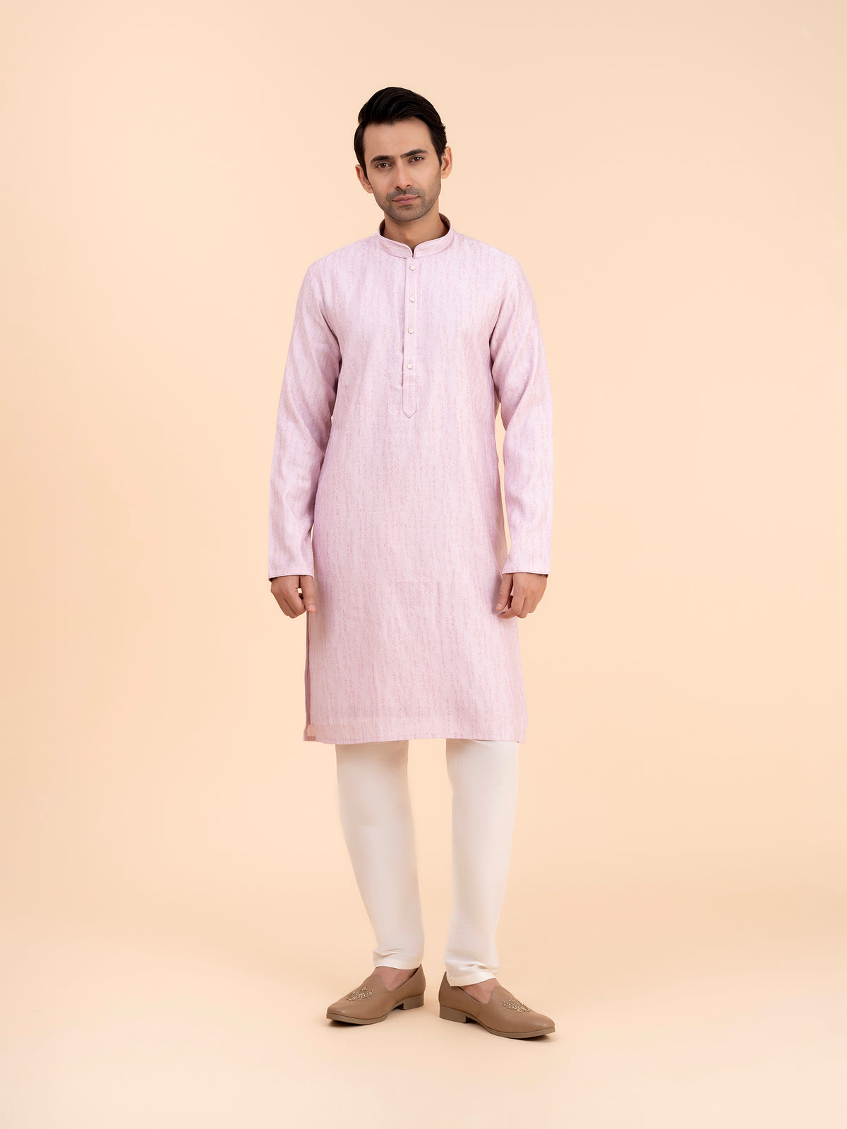 Lavender Texture Kurta Set
