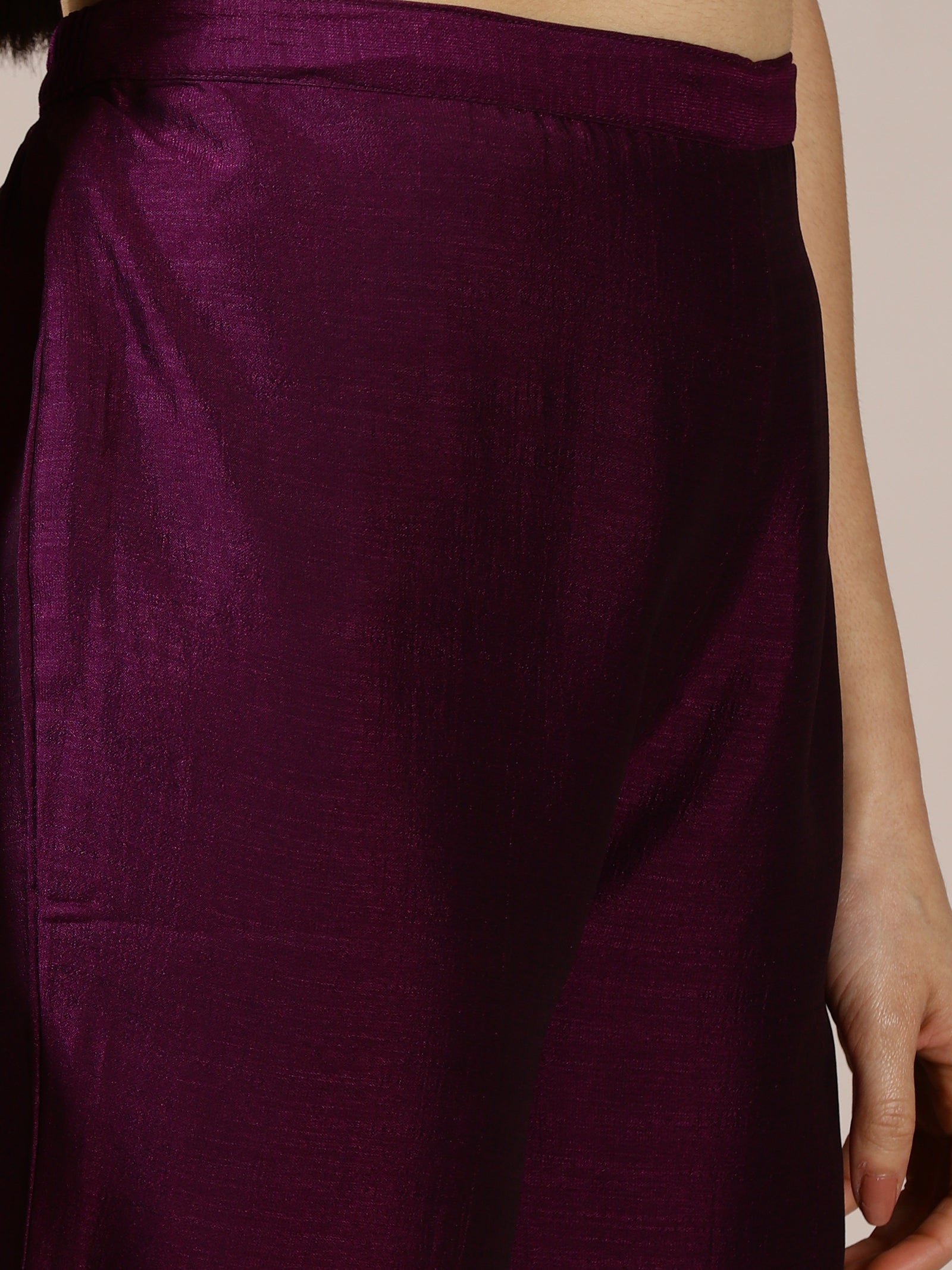 Plum Purple Embroidered Suit Set