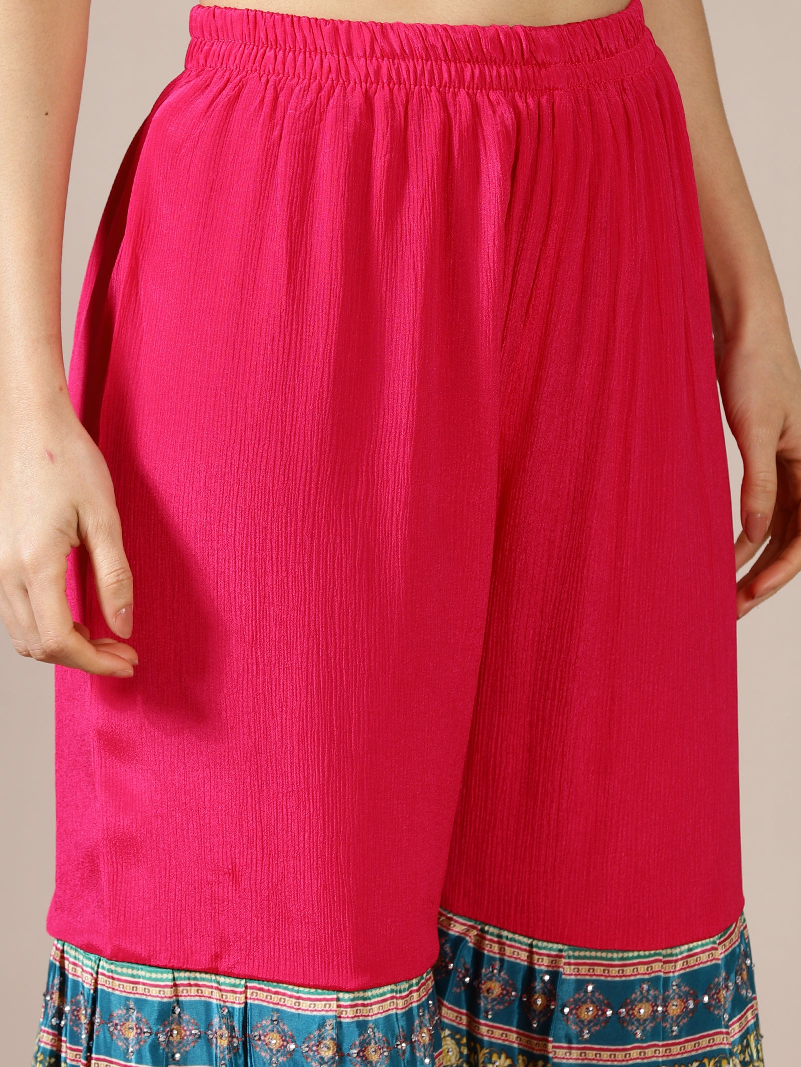 Rani Zari Kurta with Printed Gharara Set