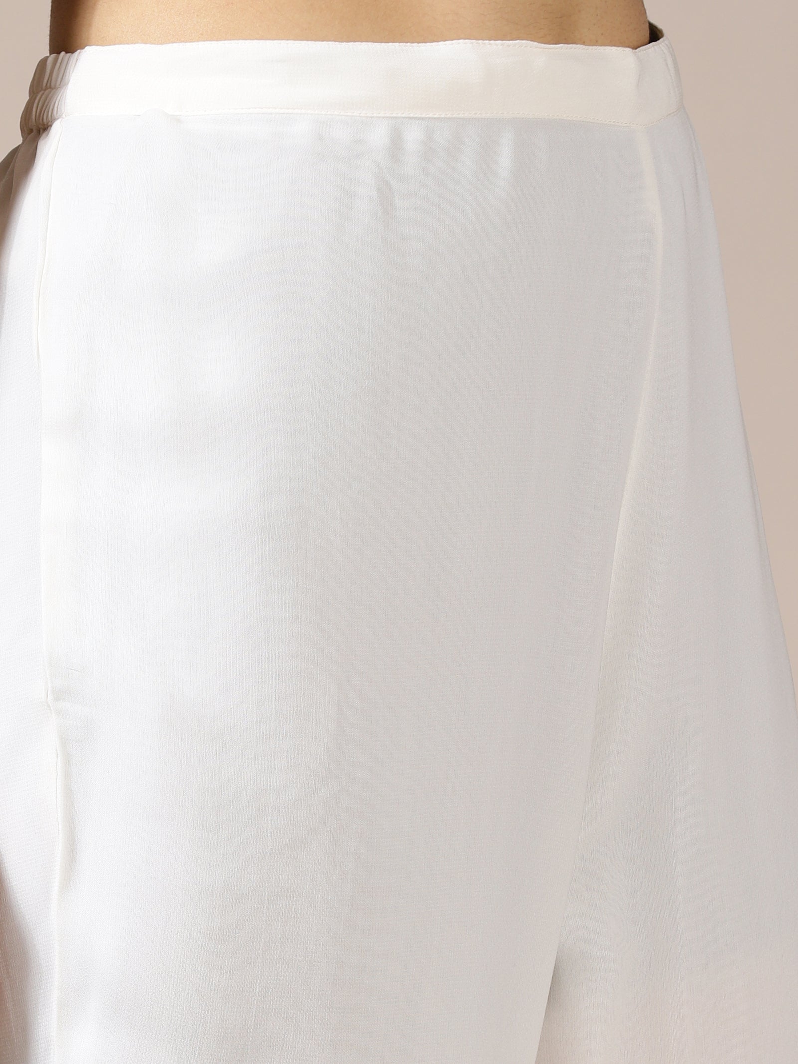 Pure White Embroidered Chiffon Set