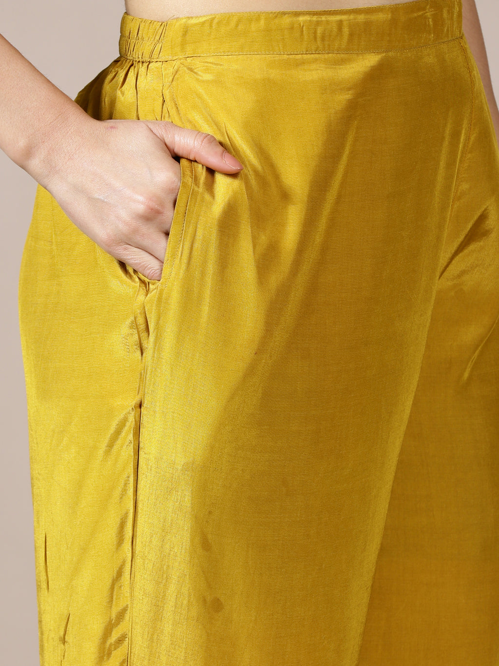 Mustard Floral Embroidered Set