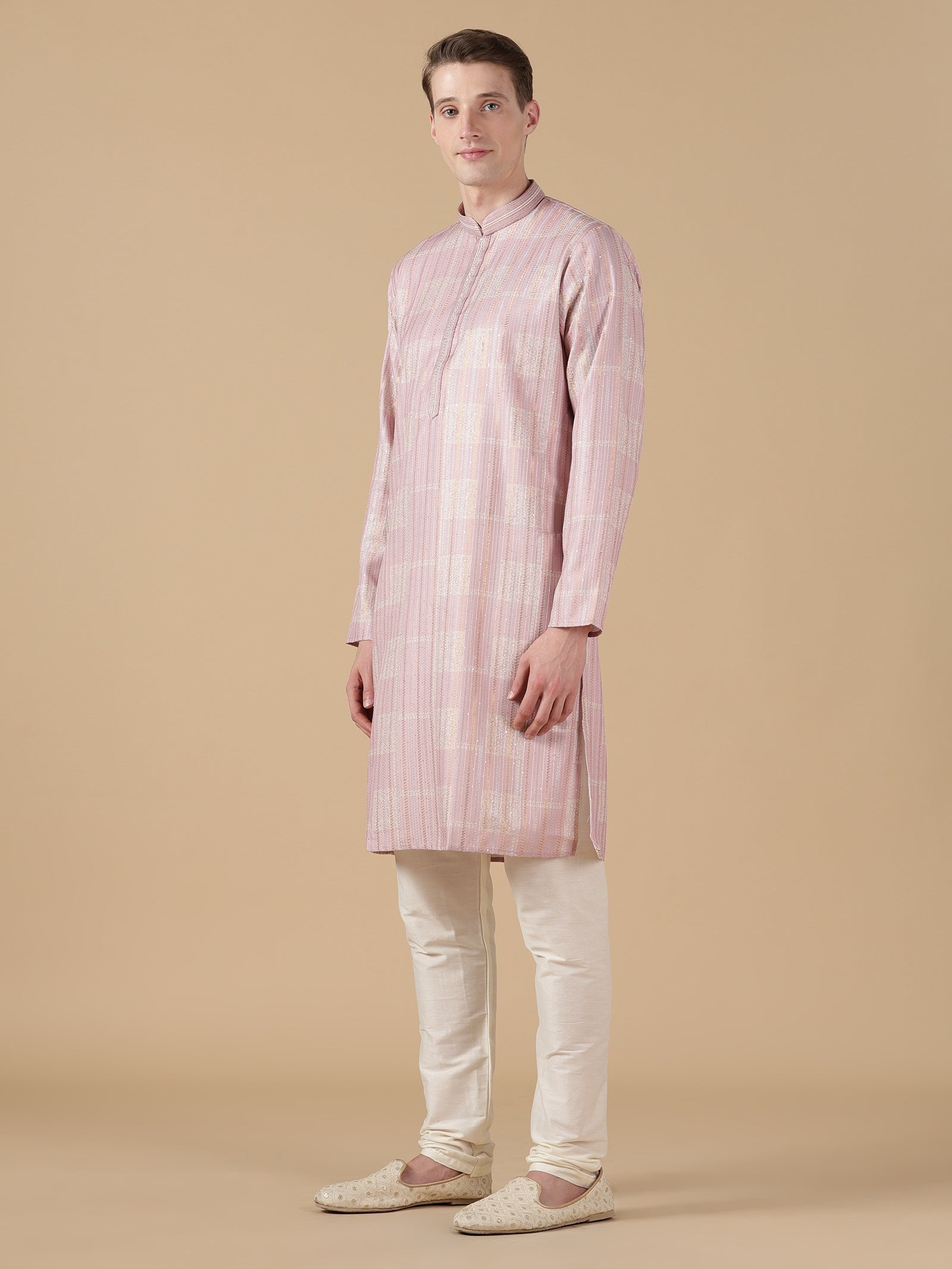 Lilac Glint Brocade Kurta Set