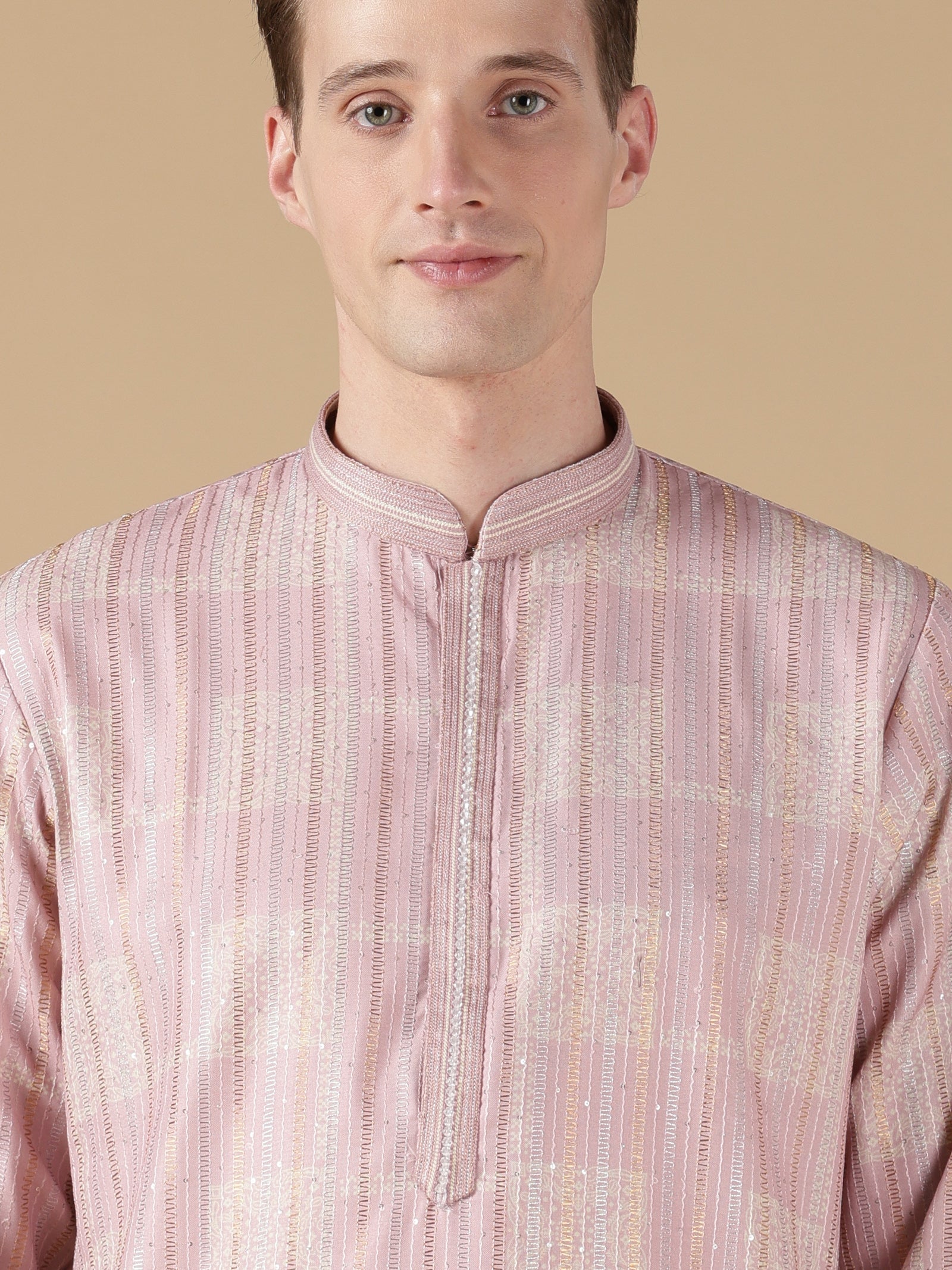 Lilac Glint Brocade Kurta Set
