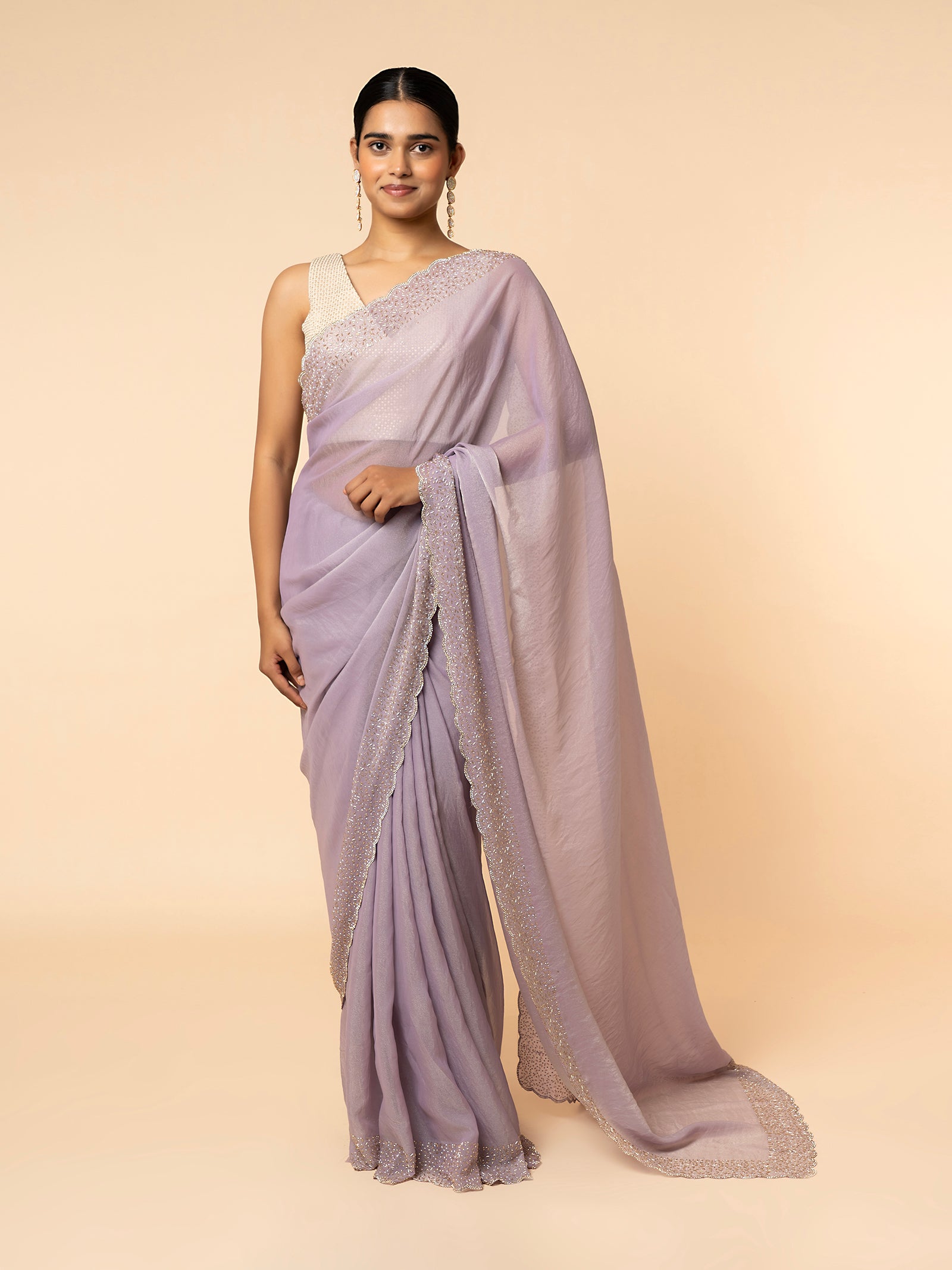 Lavender Haze Embellished Saree