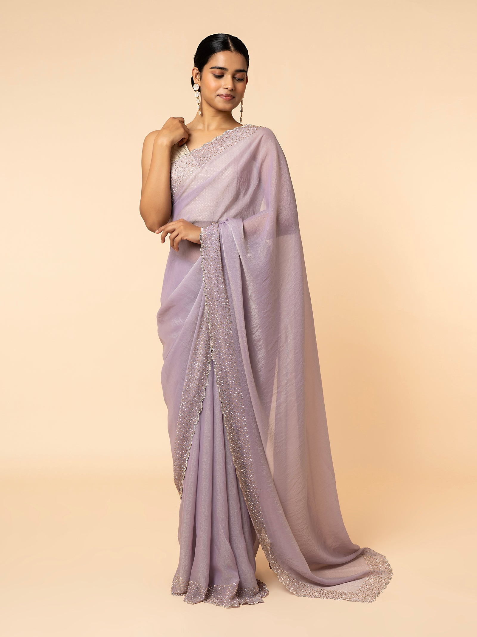 Lavender Haze Embellished Saree