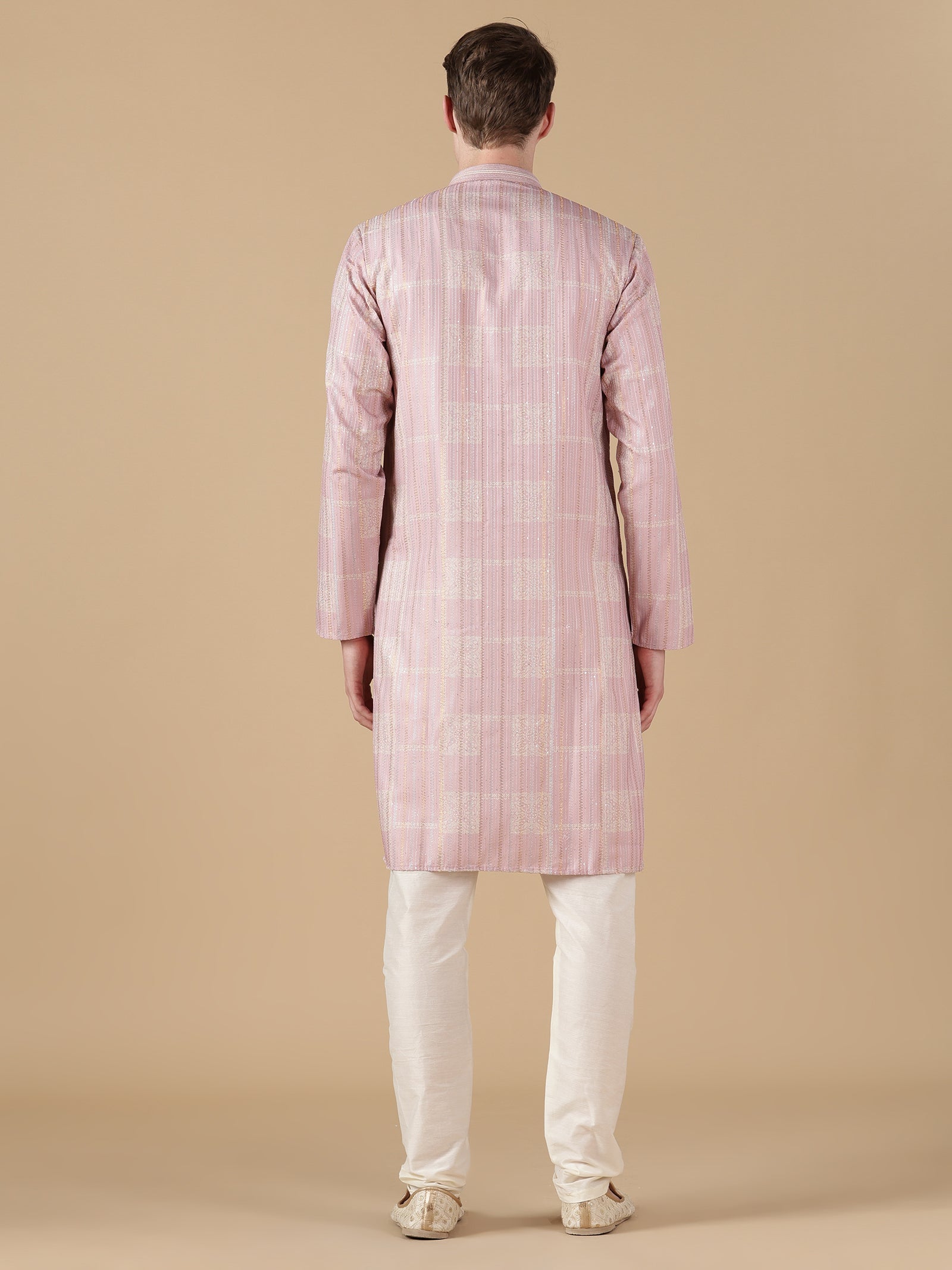 Lilac Glint Brocade Kurta Set