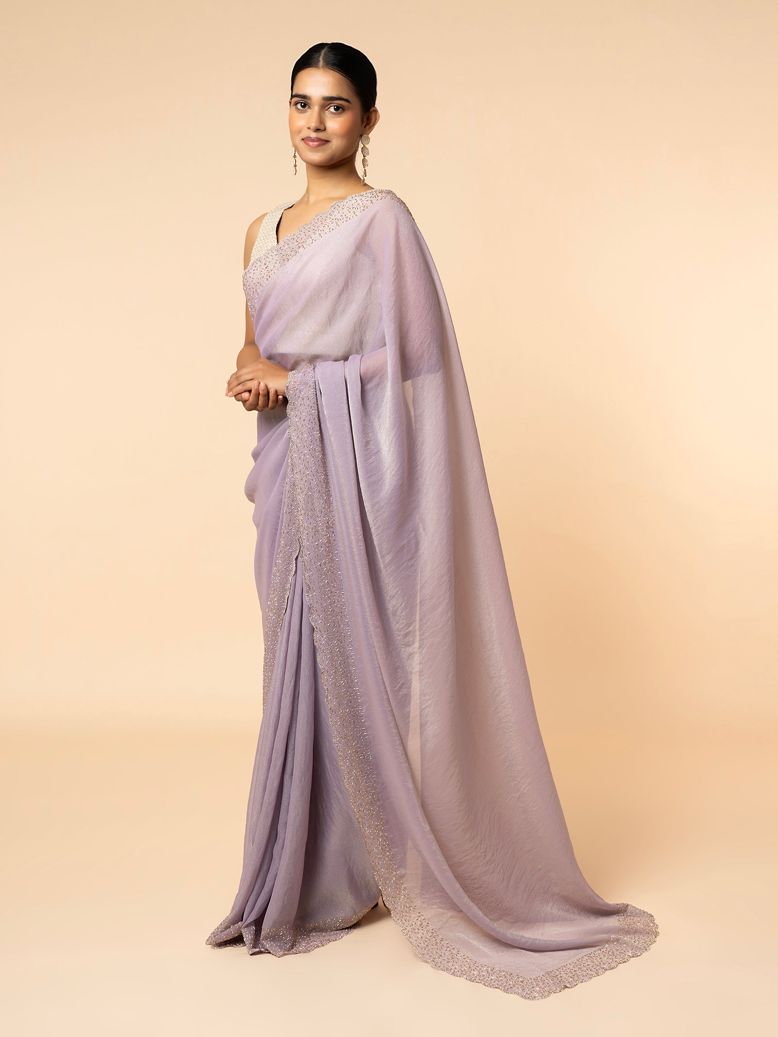 Lavender Haze Embellished Saree