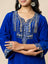 Royal Blue Silk Co-ord Set with Geometric Sequin Work