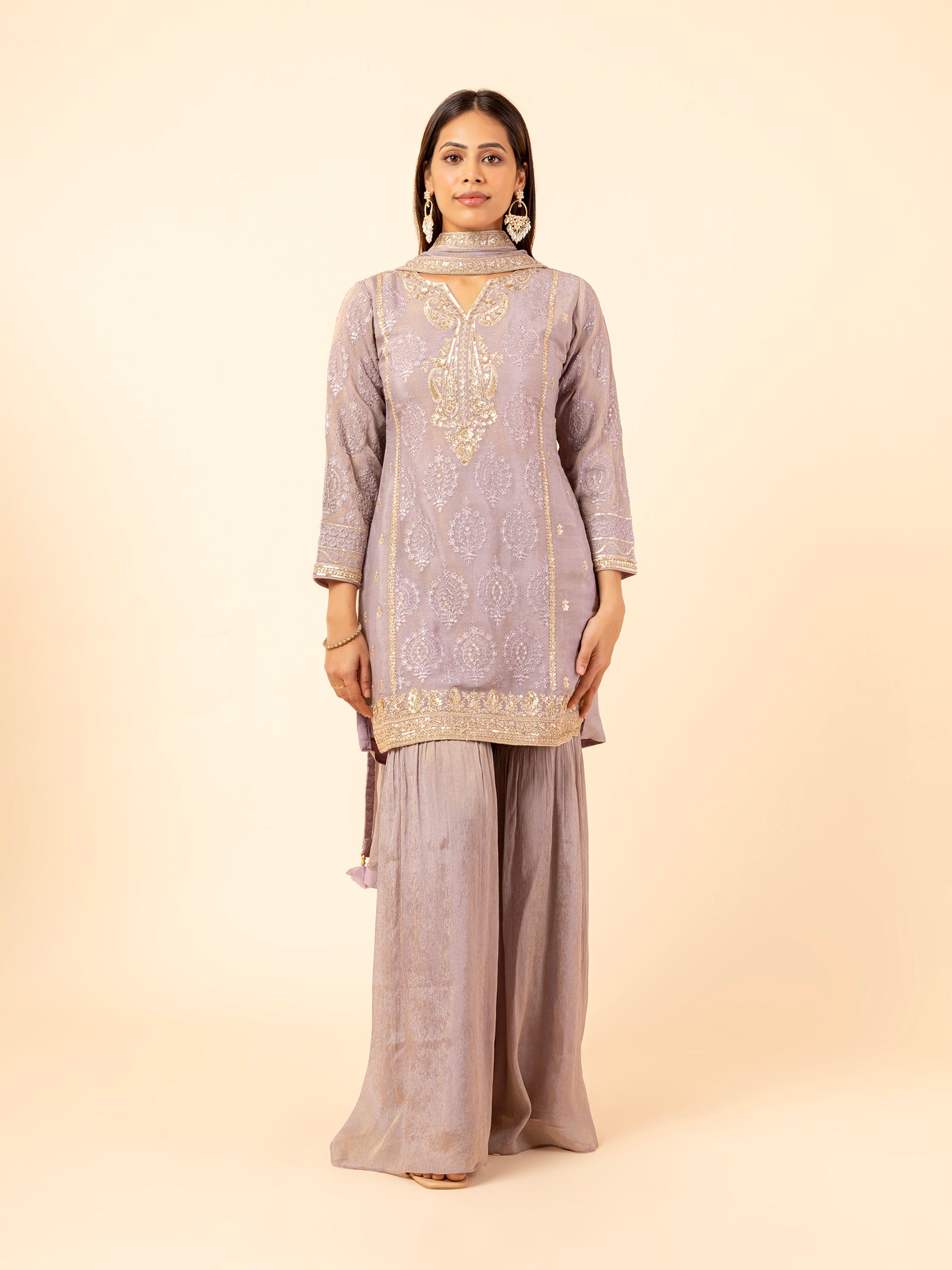 Lavender Radiance Sharara Set