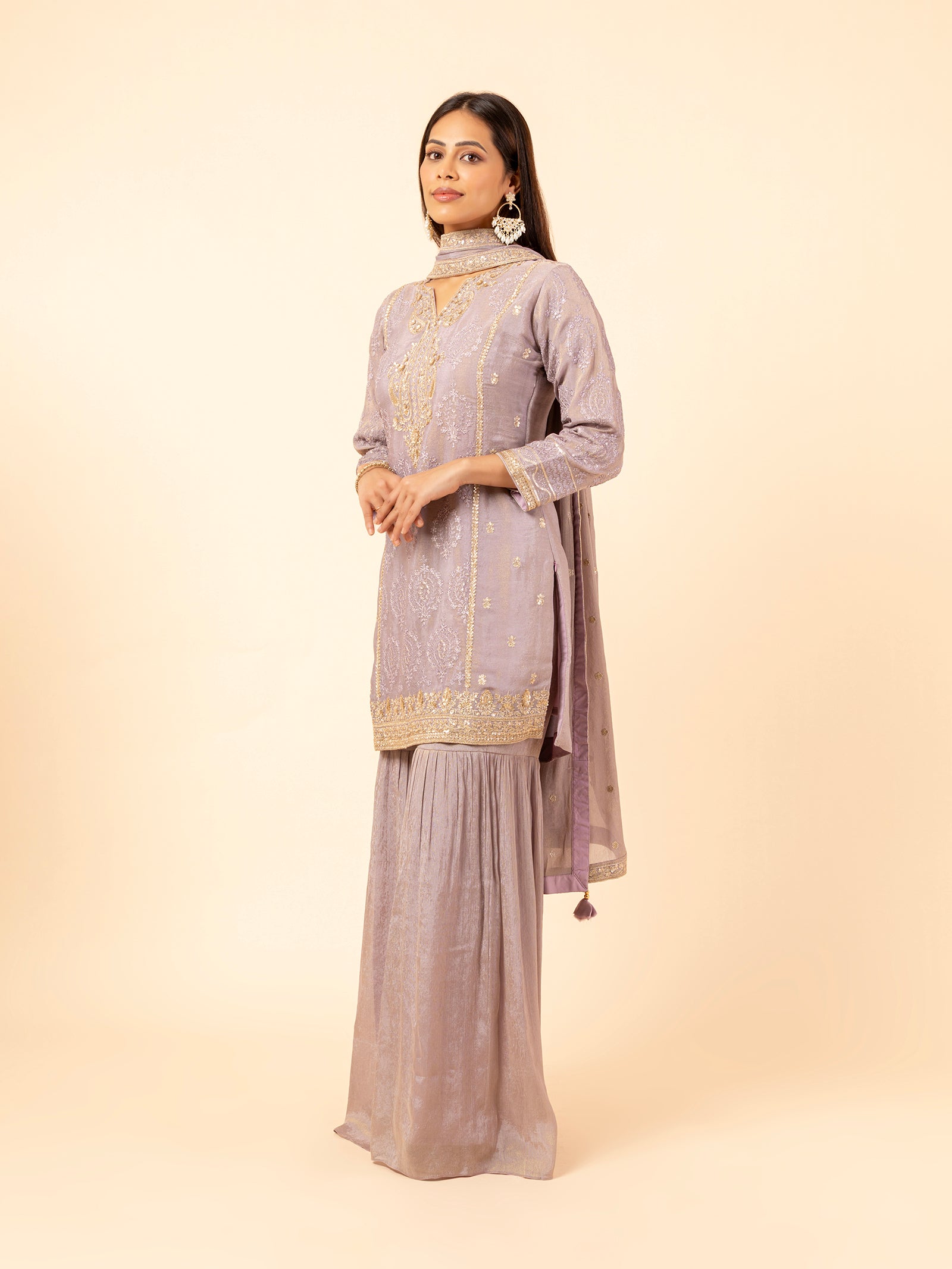 Lavender Radiance Sharara Set