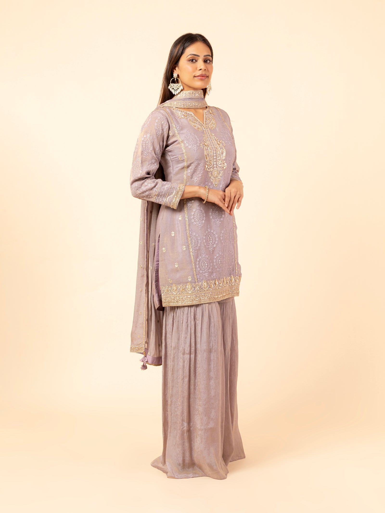 Lavender Radiance Sharara Set