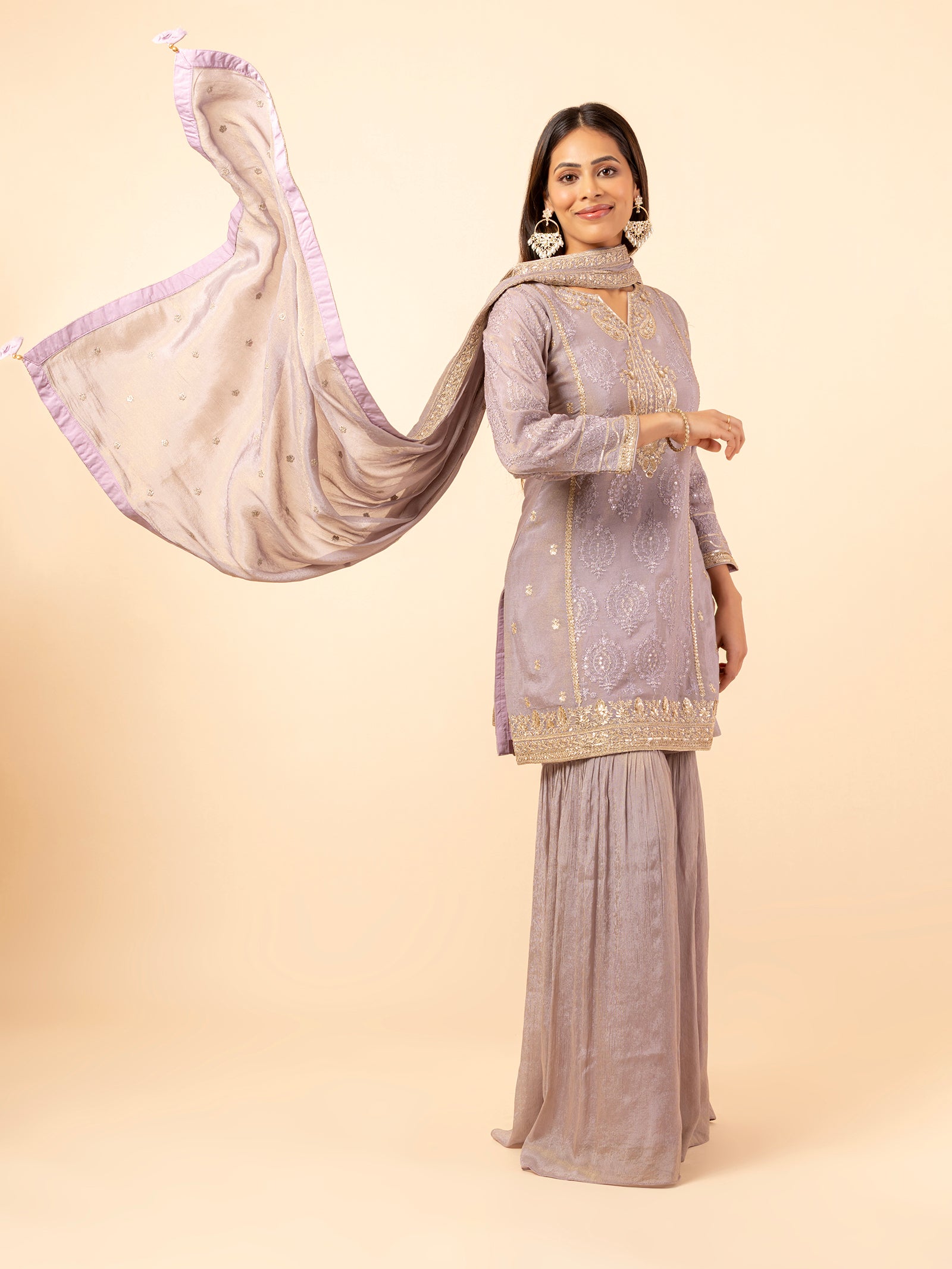 Lavender Radiance Sharara Set