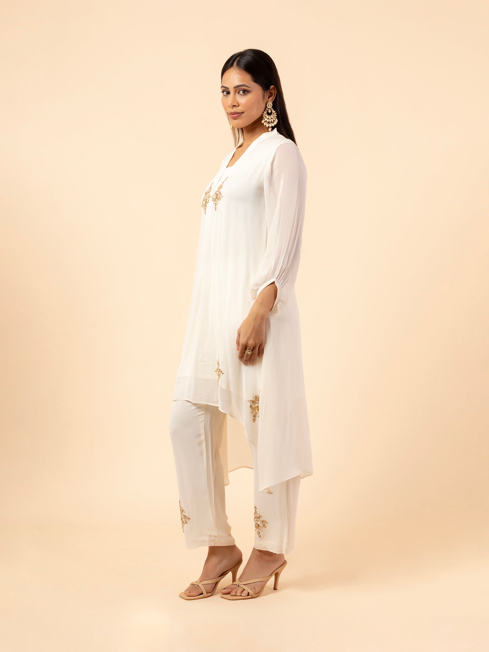The Ivory Ethereal High-Low Co-ord Set